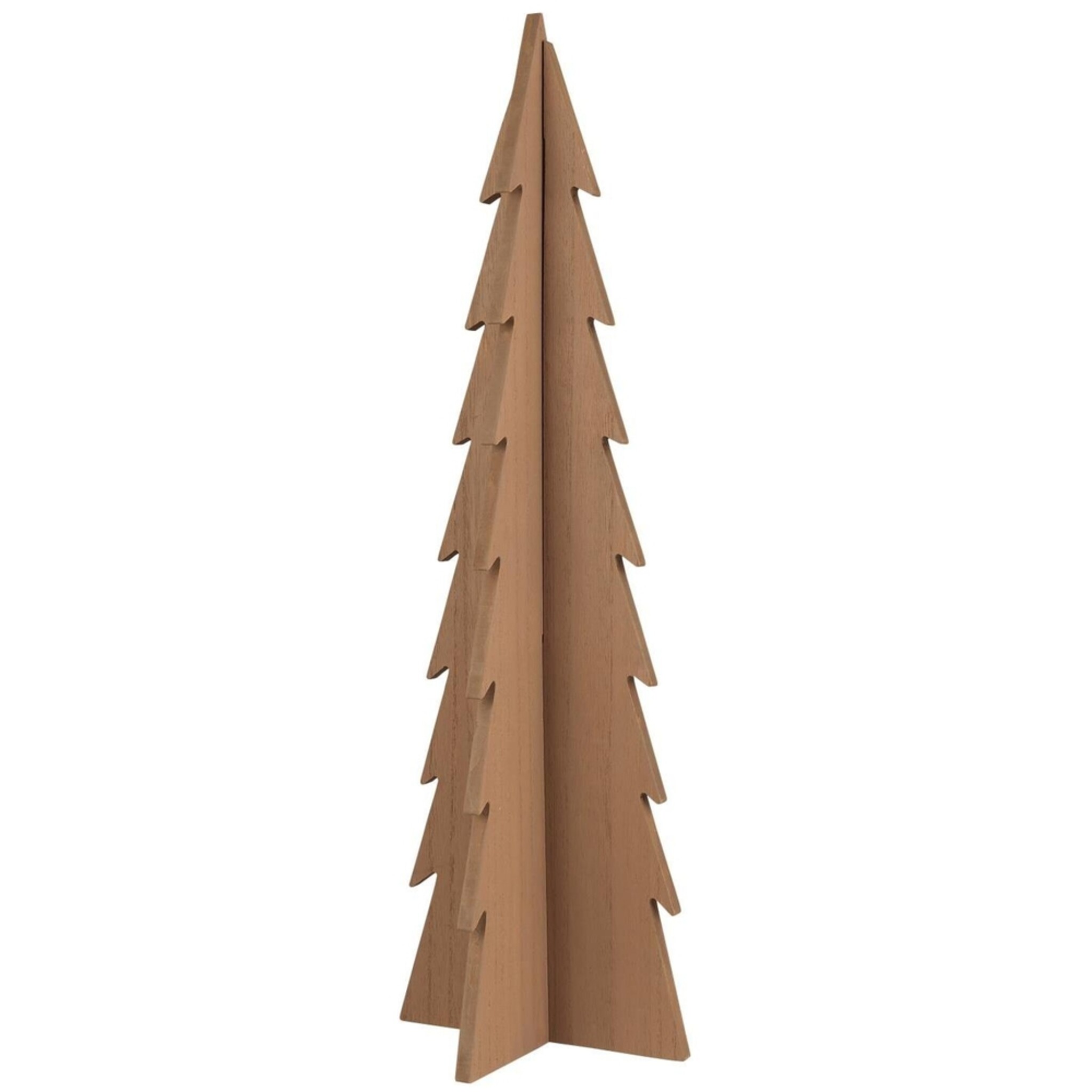 Deko Tannenbaum stehend aus Holz, braun 17.5 x 17.5 x 54 cm
