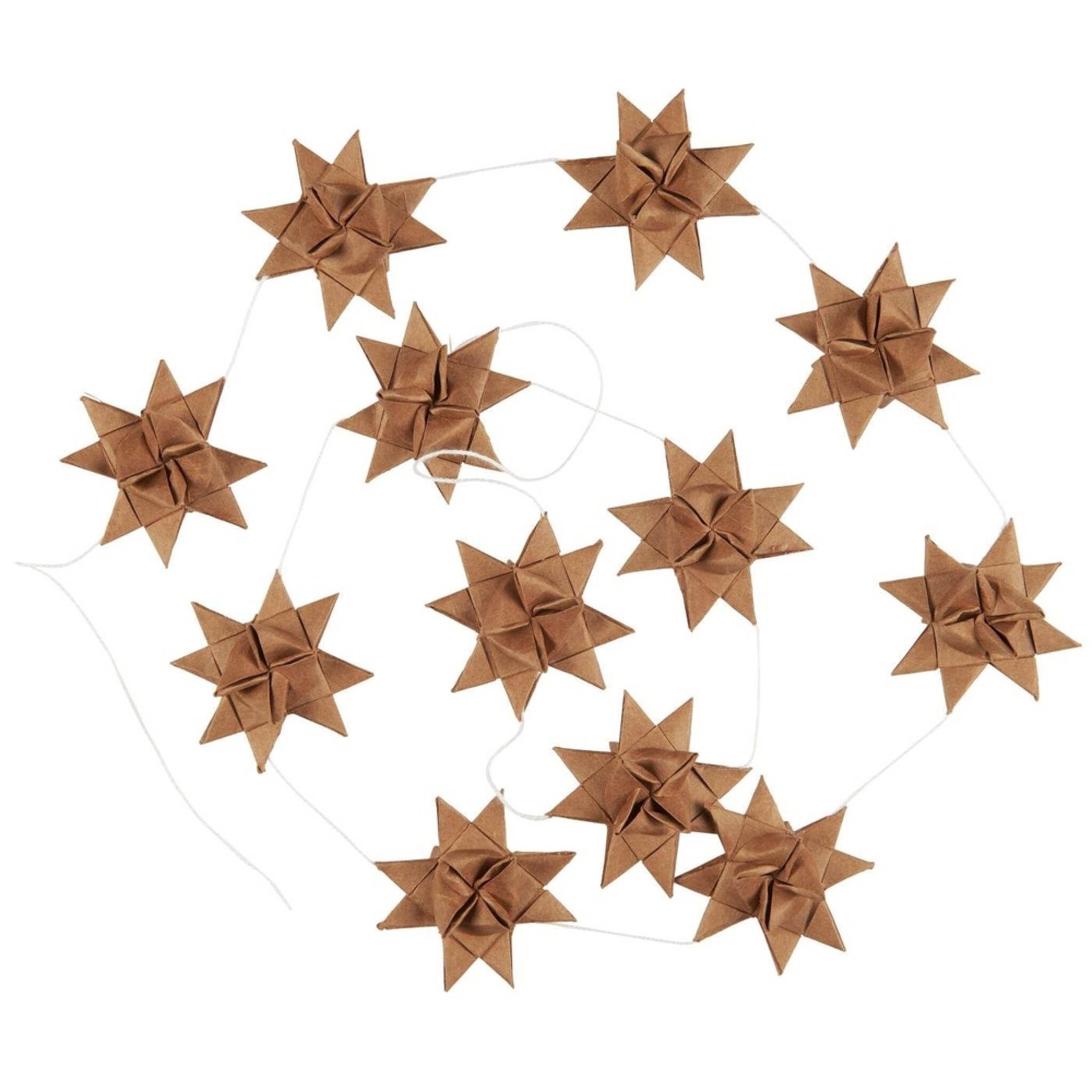 Dekoband Stella mit geflochtenen Sternen, braun 