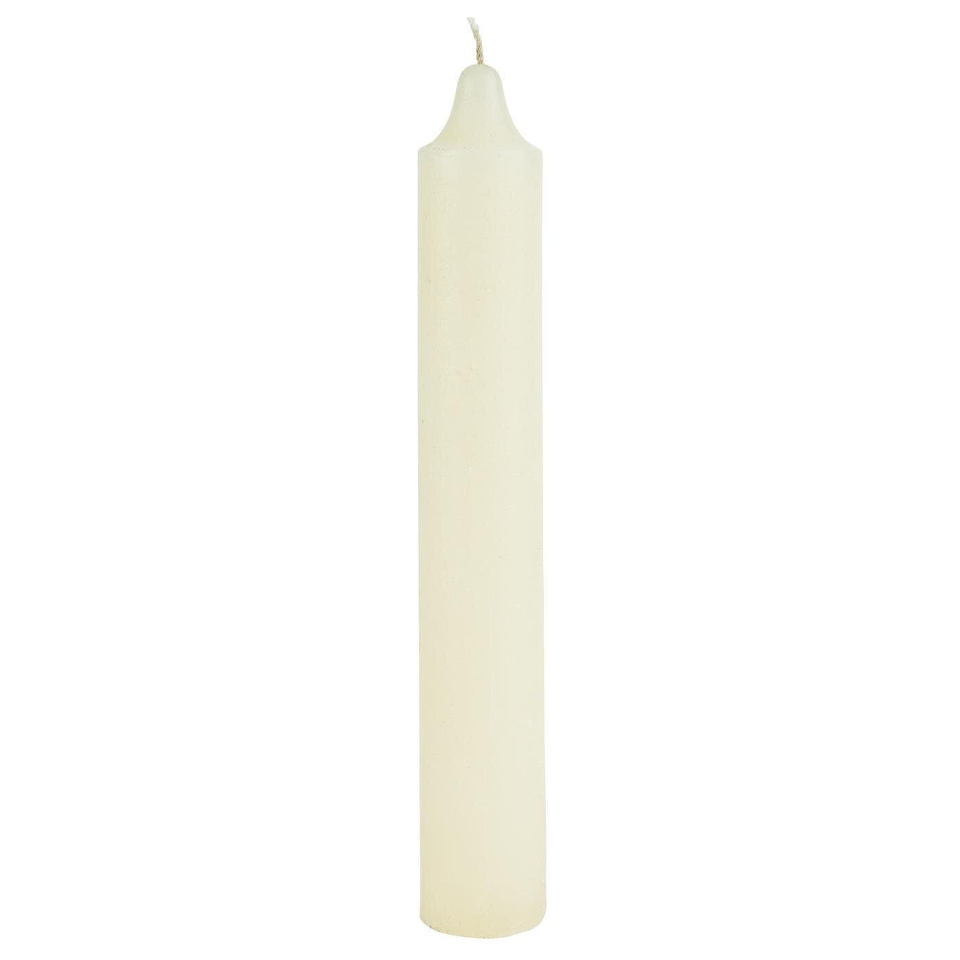 Dickere Rustikale Stabkerze 25 cm, Ø 3,8 cm, creme 