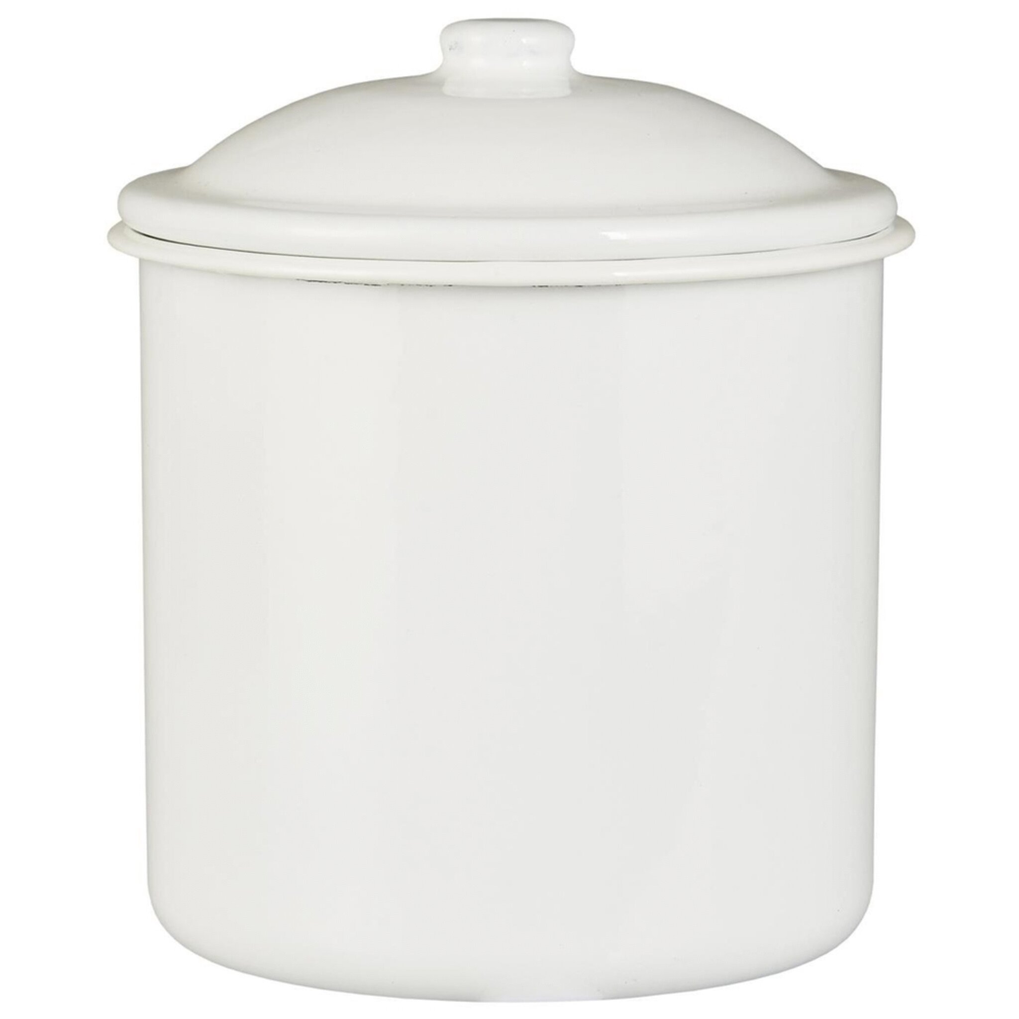 Dose Emaille, weiss Höhe 15, Ø 13 cm