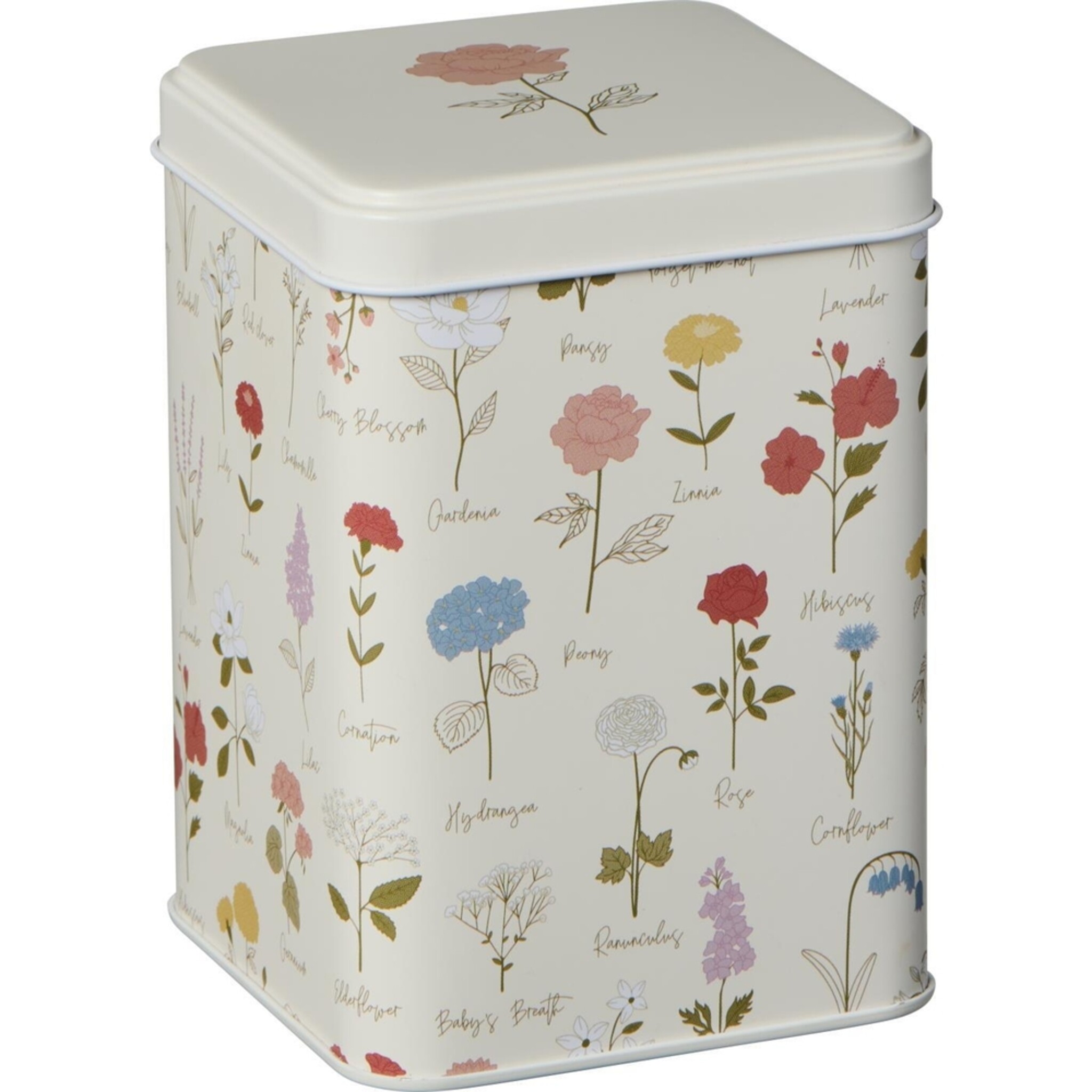 Dose Grand Ma's Garden viereckig, weiss 