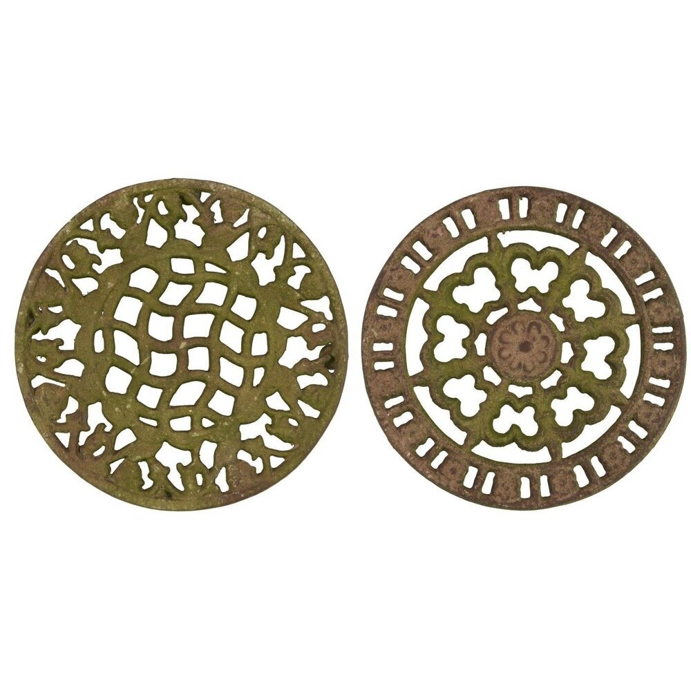 Eisen Untersetzer mit Mustern im 2er Set, grau 