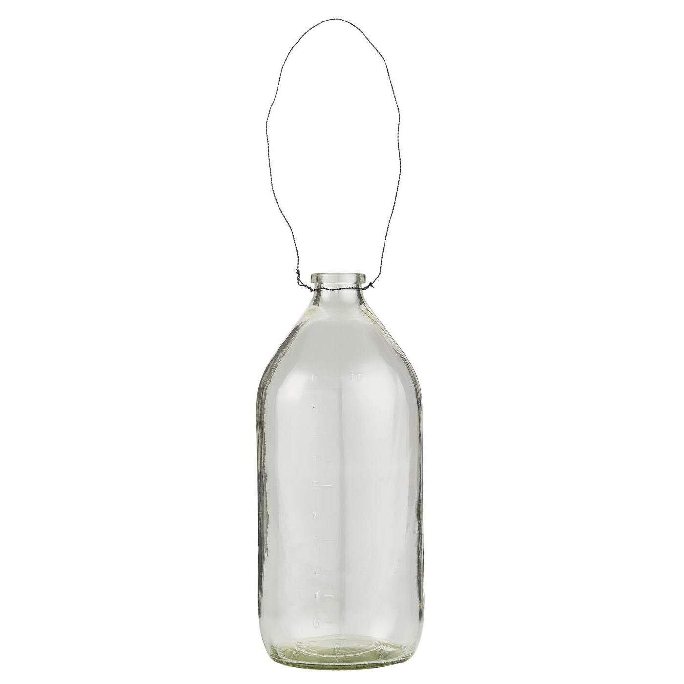Flasche mit Draht, klar H22,5/Ø8,7 cm