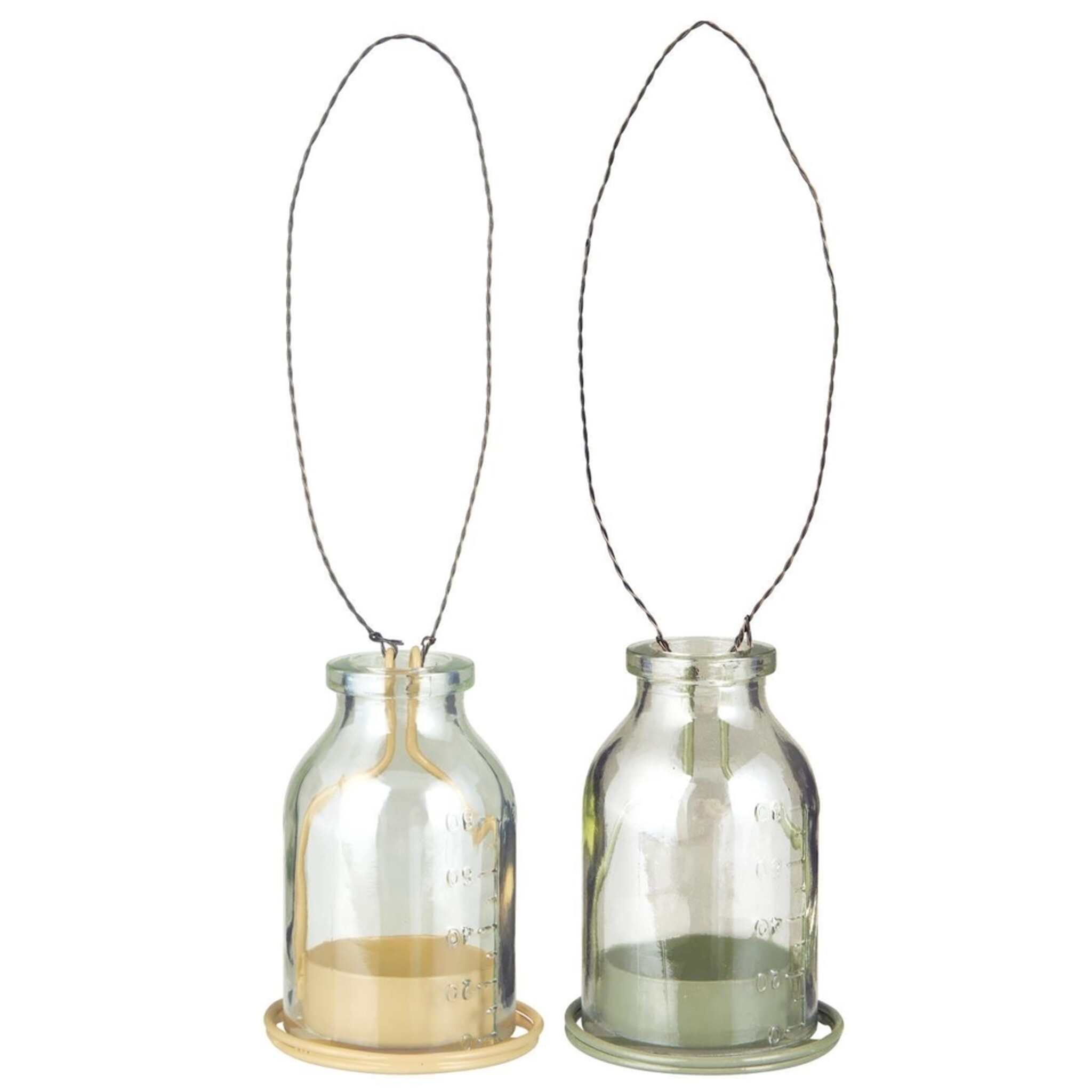 Flasche zum Aufhängen, Glas Kerzenhalter für Teelicht 2er, klar 