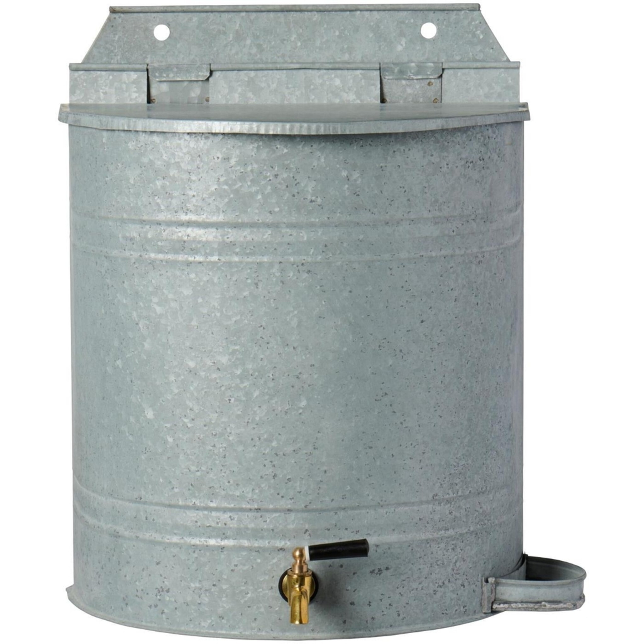 Garten Wasserbehälter für die Wand mit Hahn und Seifenhalter, grau 