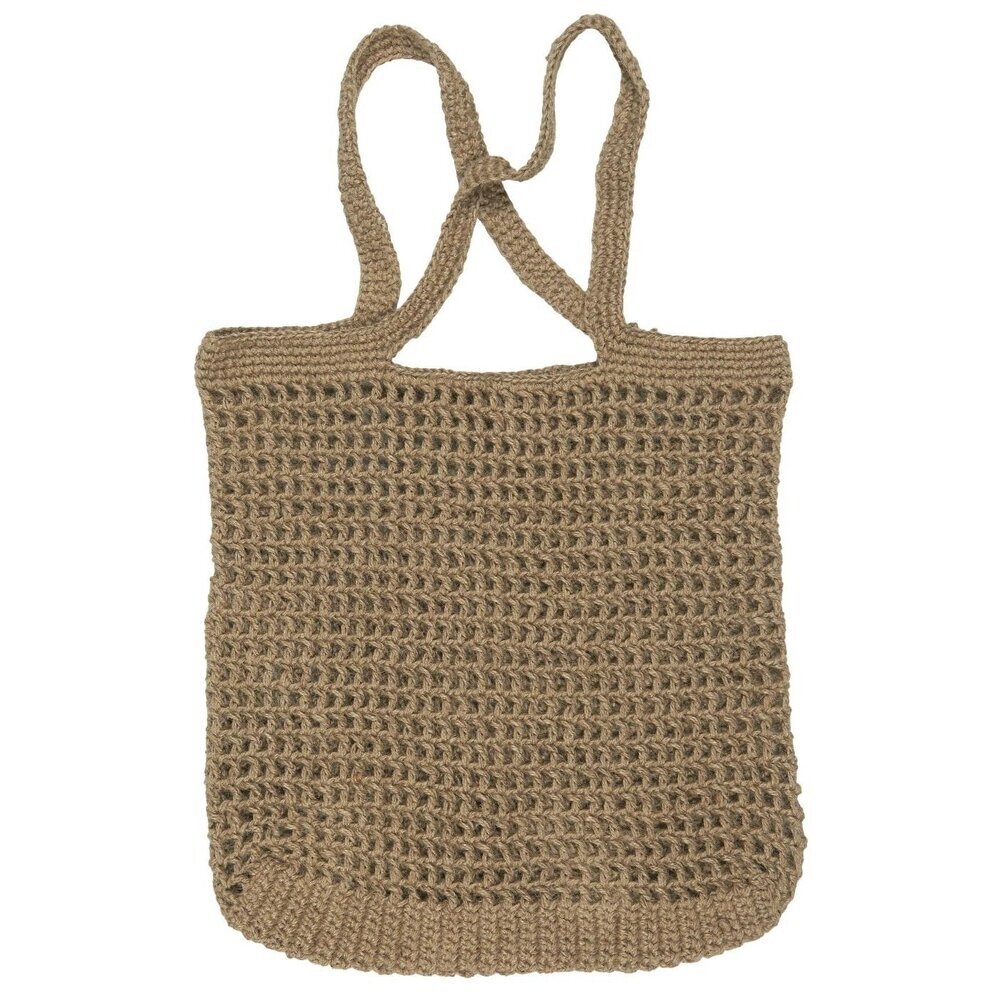 Gehäkelte Tasche Jute mit Häkelmuster, natur 