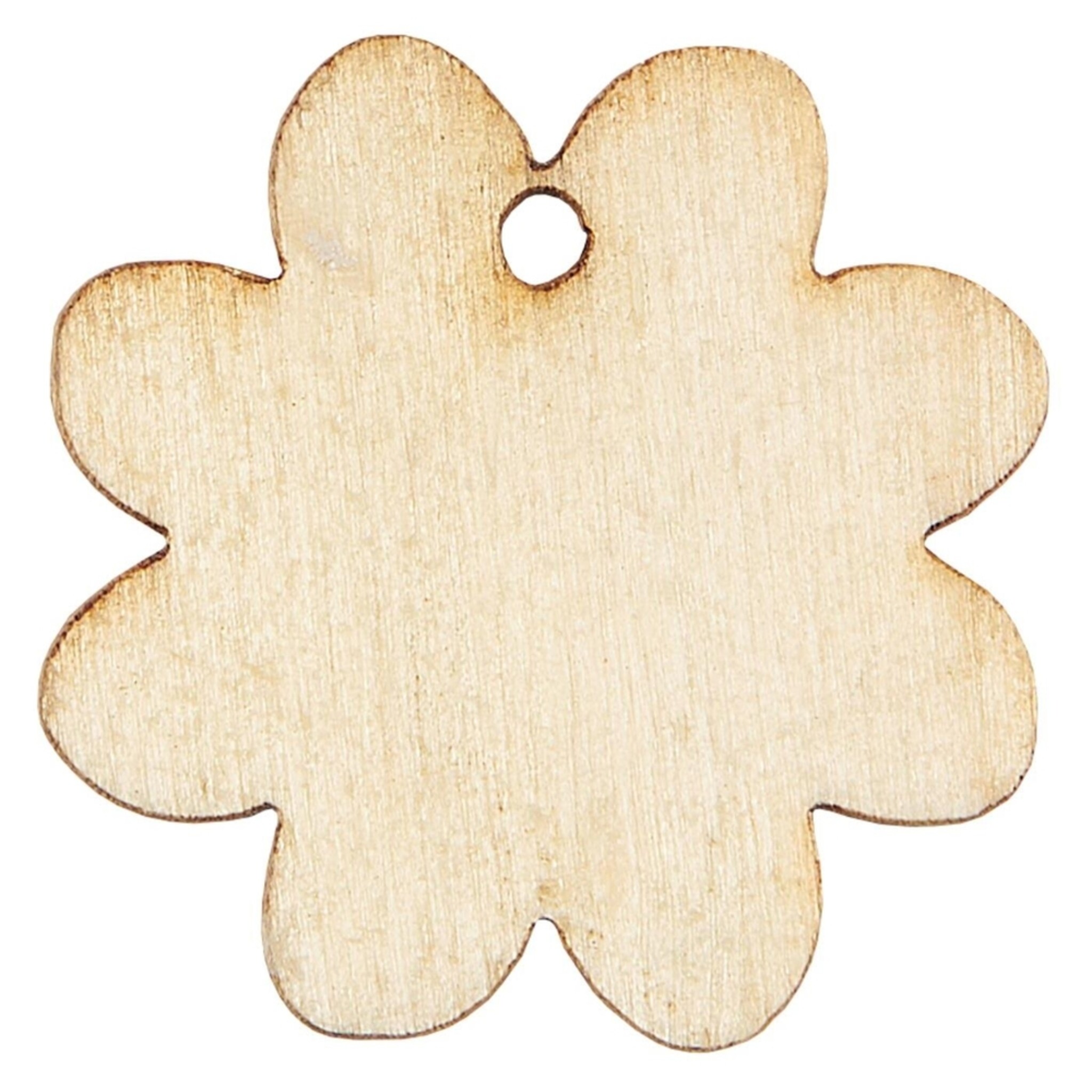 Geschenkanhänger aus Holz Blume, natur 