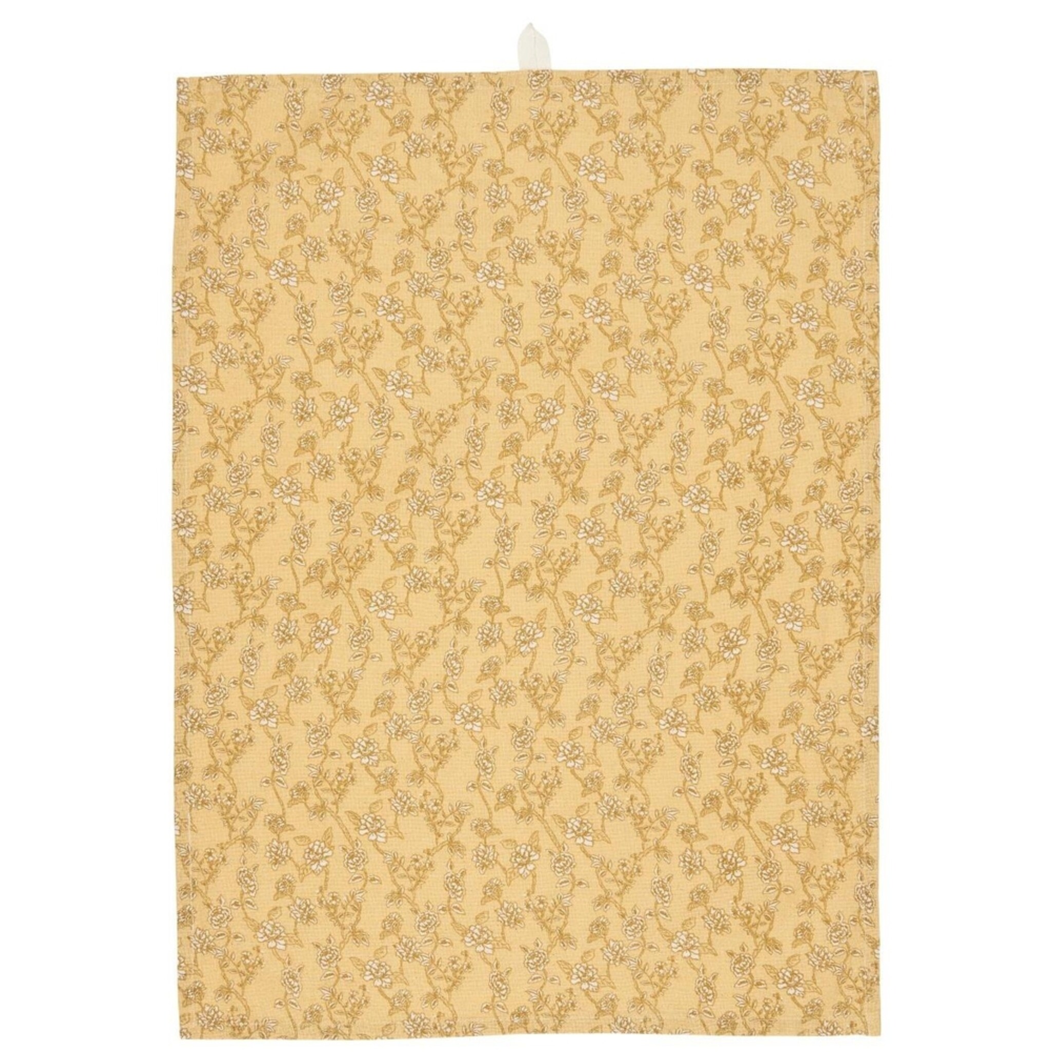 Geschirrtuch Filippa mit gelben Blumenranken, gelb 