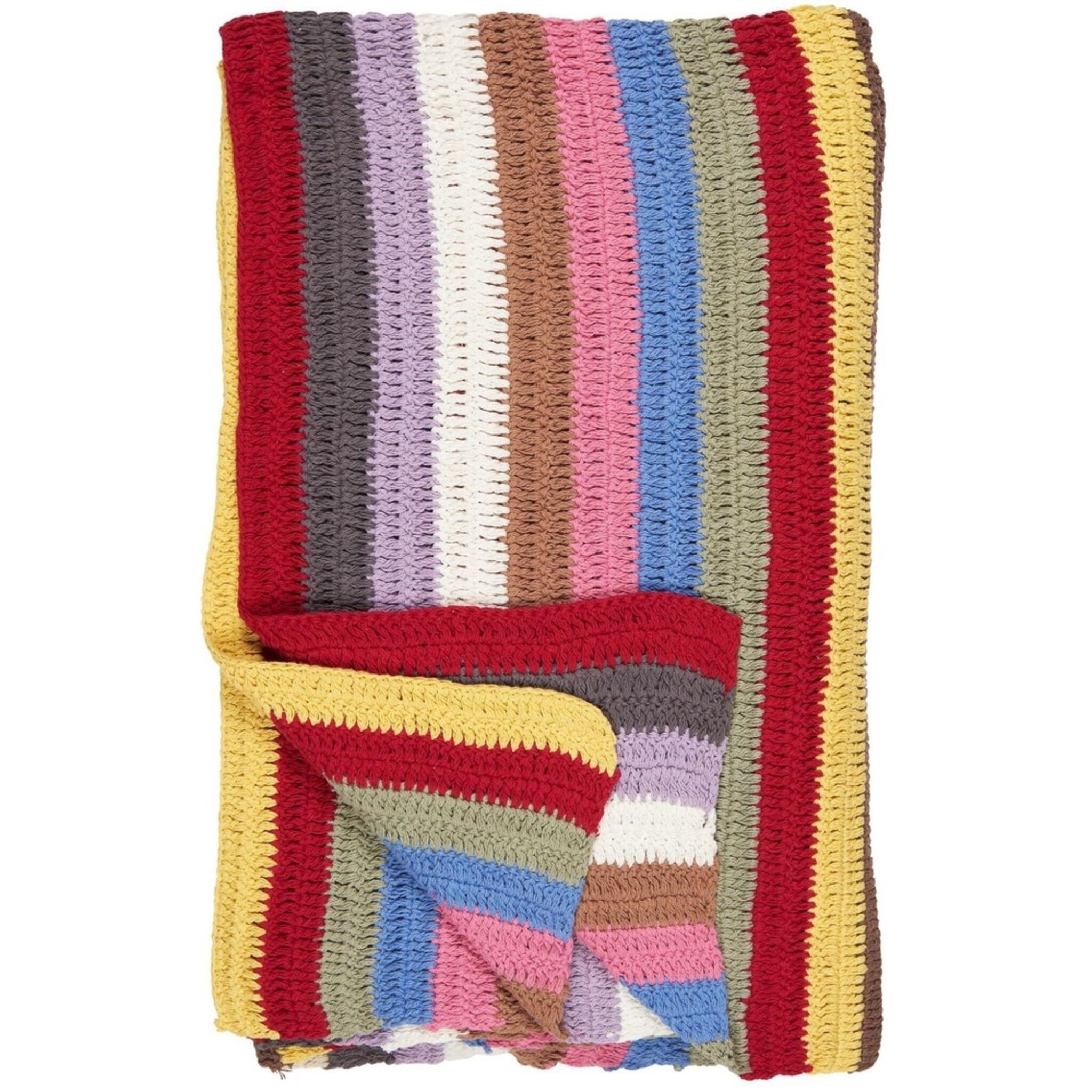 Gestreiftes Plaid gehäkelt aus Baumwolle, diverse 