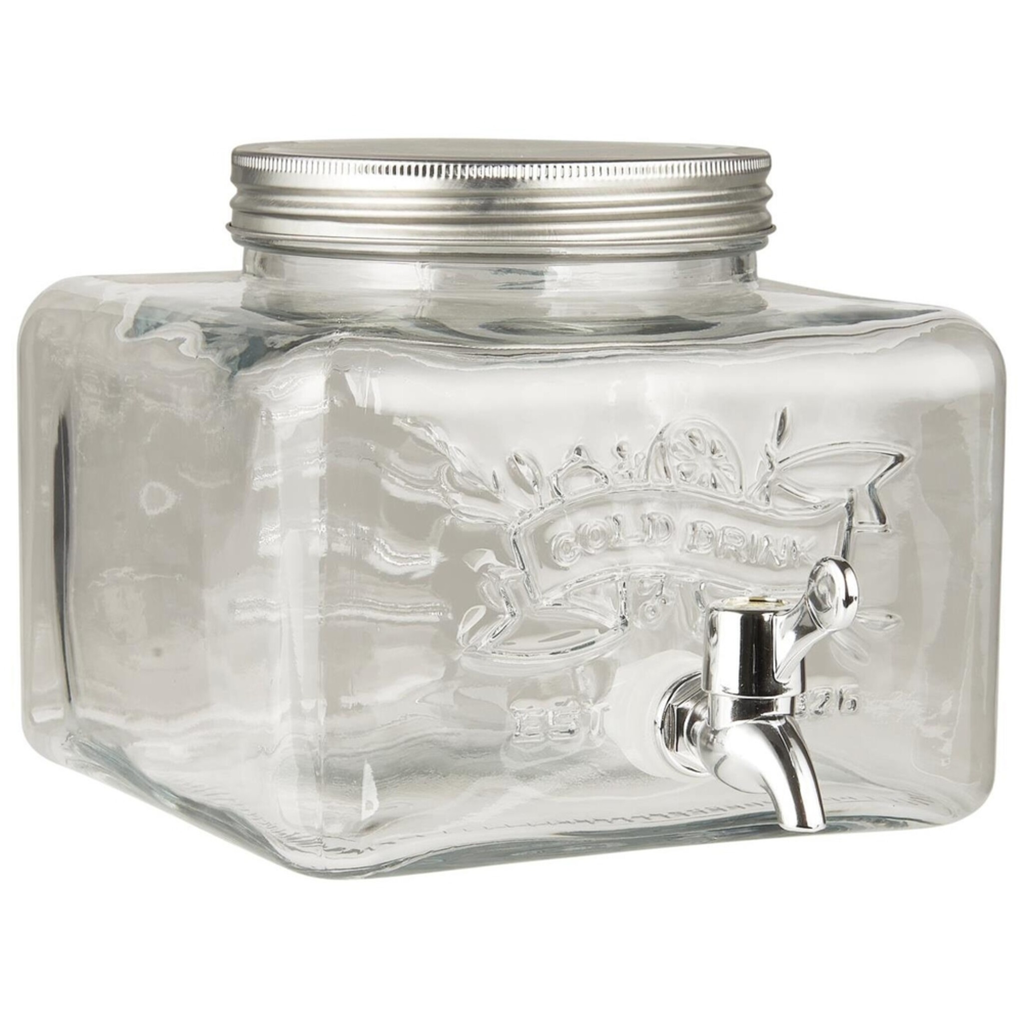 Getränkespender mit Metalldeckel niedriges Modell 3,6 Liter, farblos 