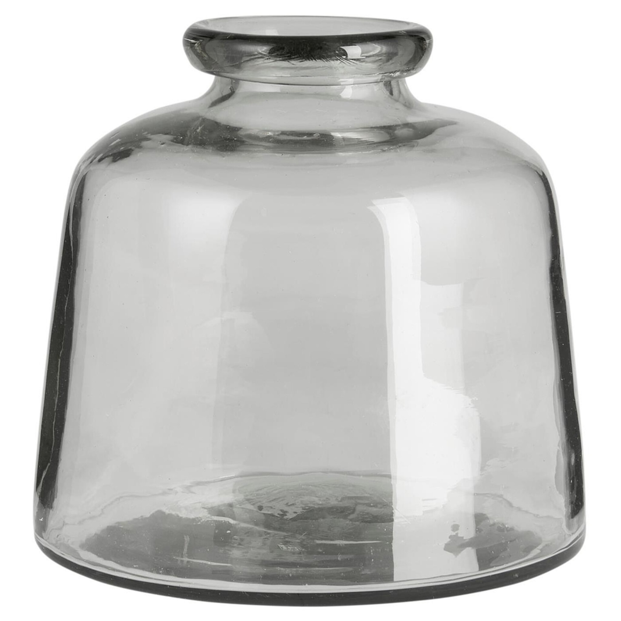 Glas Vase mit kleiner Öffnung mundgeblasen, klar Höhe 15.5, Ø 16.8 cm