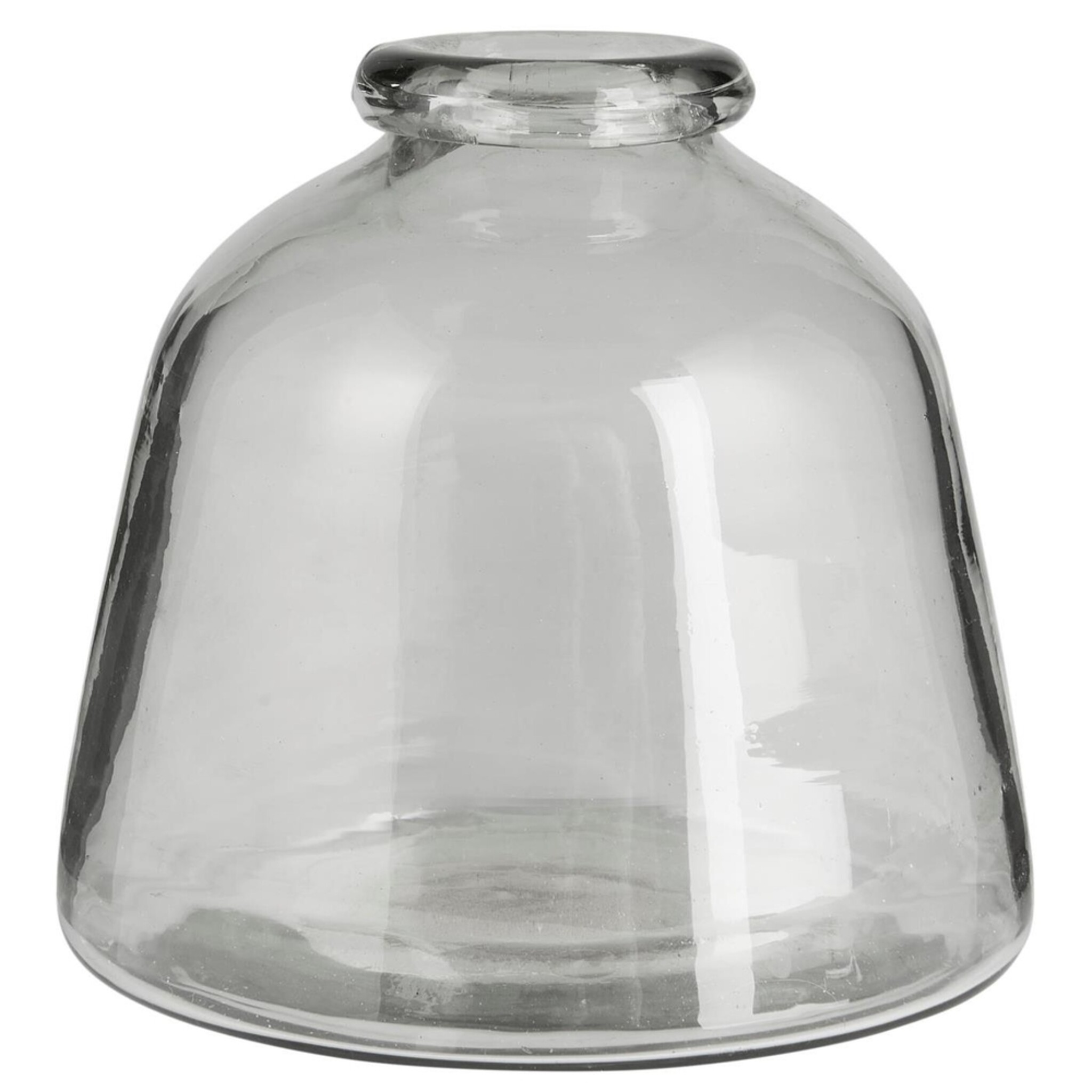 Glas Vase mit kleiner Öffnung mundgeblasen, klar Höhe 12, Ø 13.5 cm