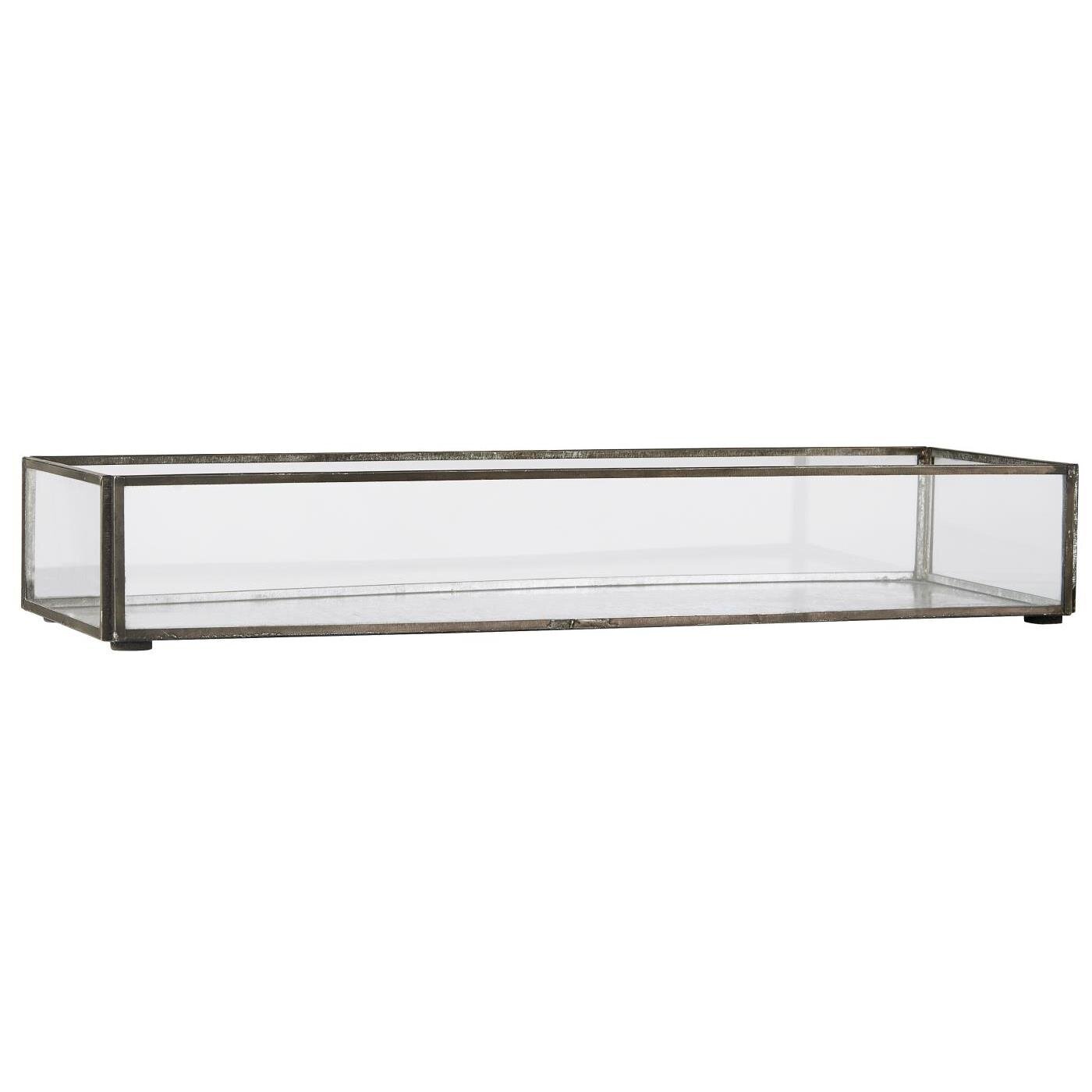 Glasbox offen länglich, grau 