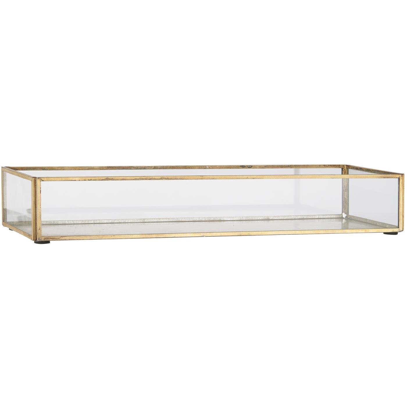 Glasbox offen länglich, messing 