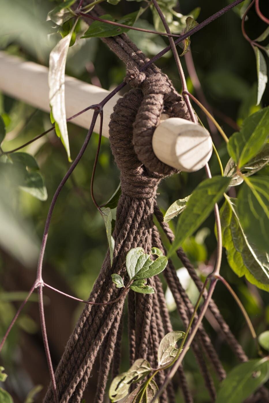 Hängesessel braun Melange mit Quasten, braun