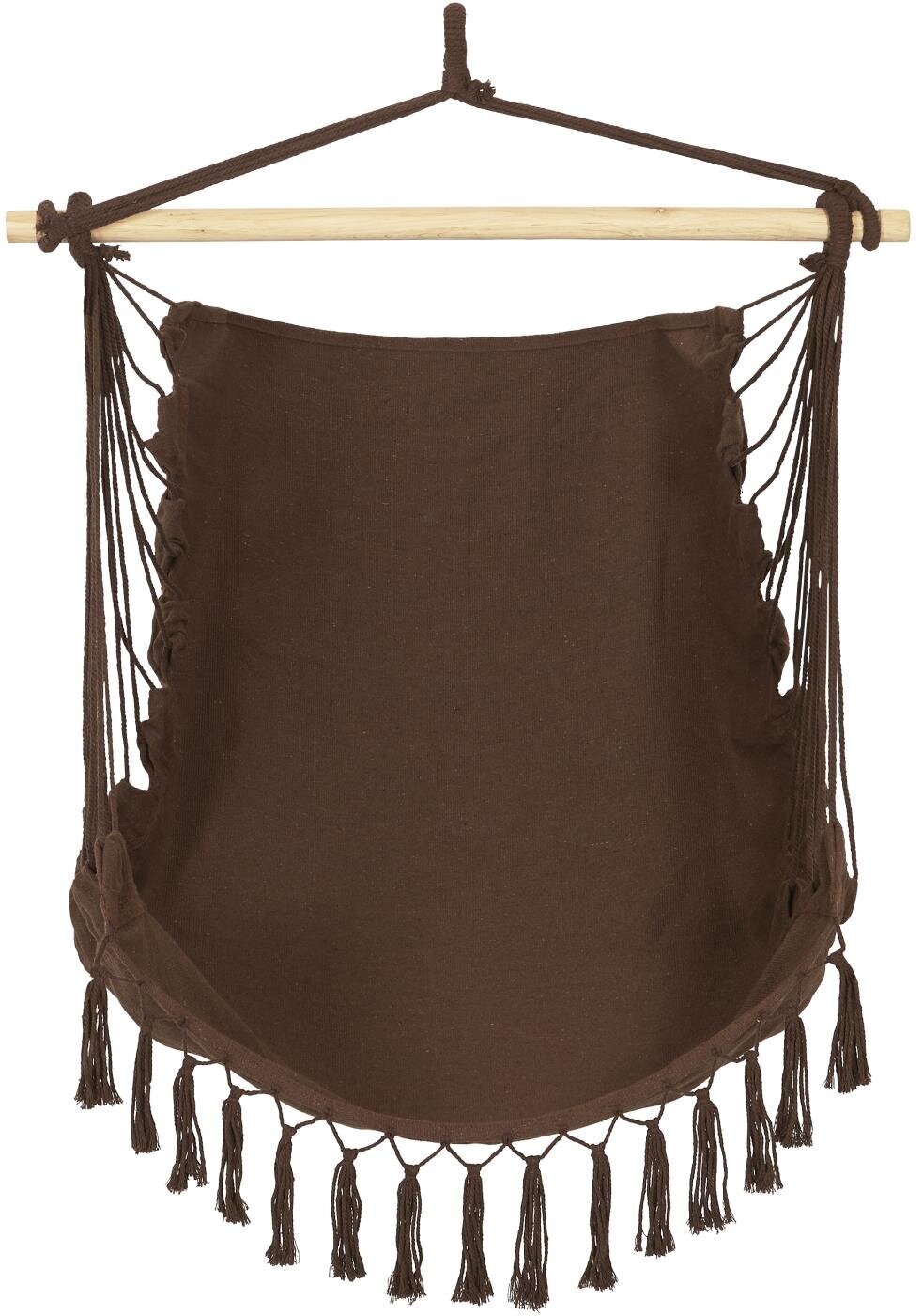 Hängesessel braun Melange mit Quasten, braun