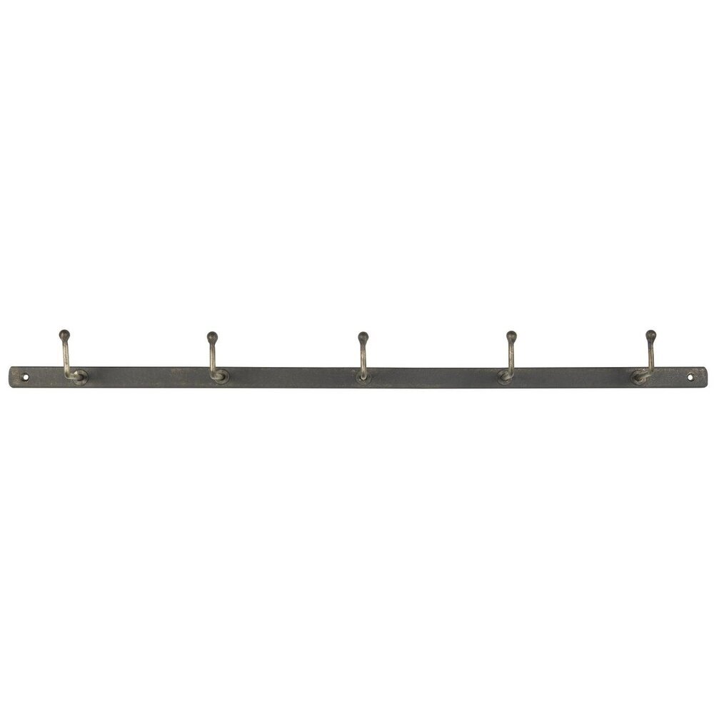 Hakenleiste aus Metall Brooklyn, grau 63 x 6,5 x 4,5 cm, 5 Haken