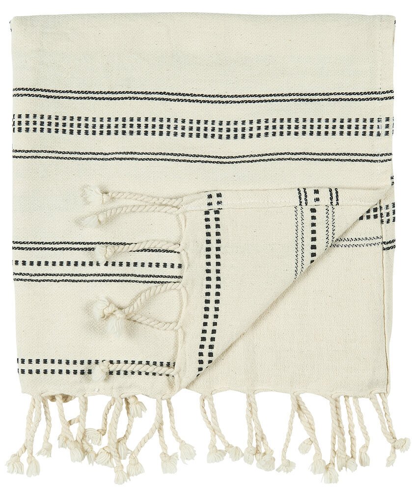 Hammam Handtuch mit Fransen, schwarz 100 x 50 cm