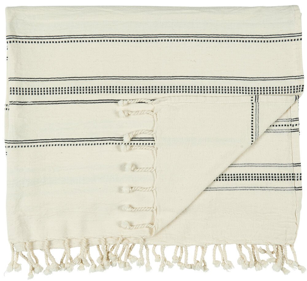 Hammam Handtuch mit Fransen, schwarz 150 x 100 cm