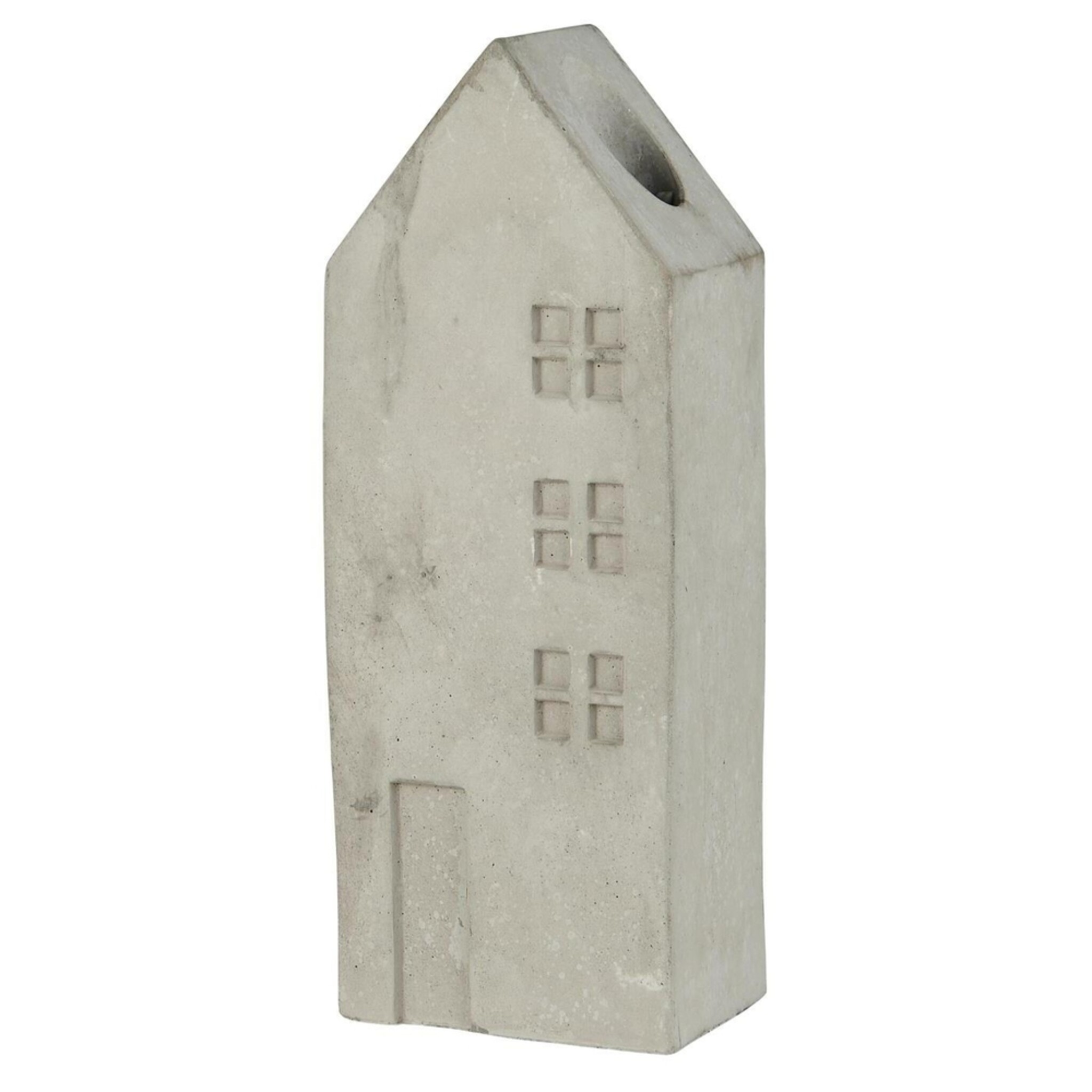 Haus für Stabkerze aus Beton, grau 8.5 x 5.7 x 23 cm