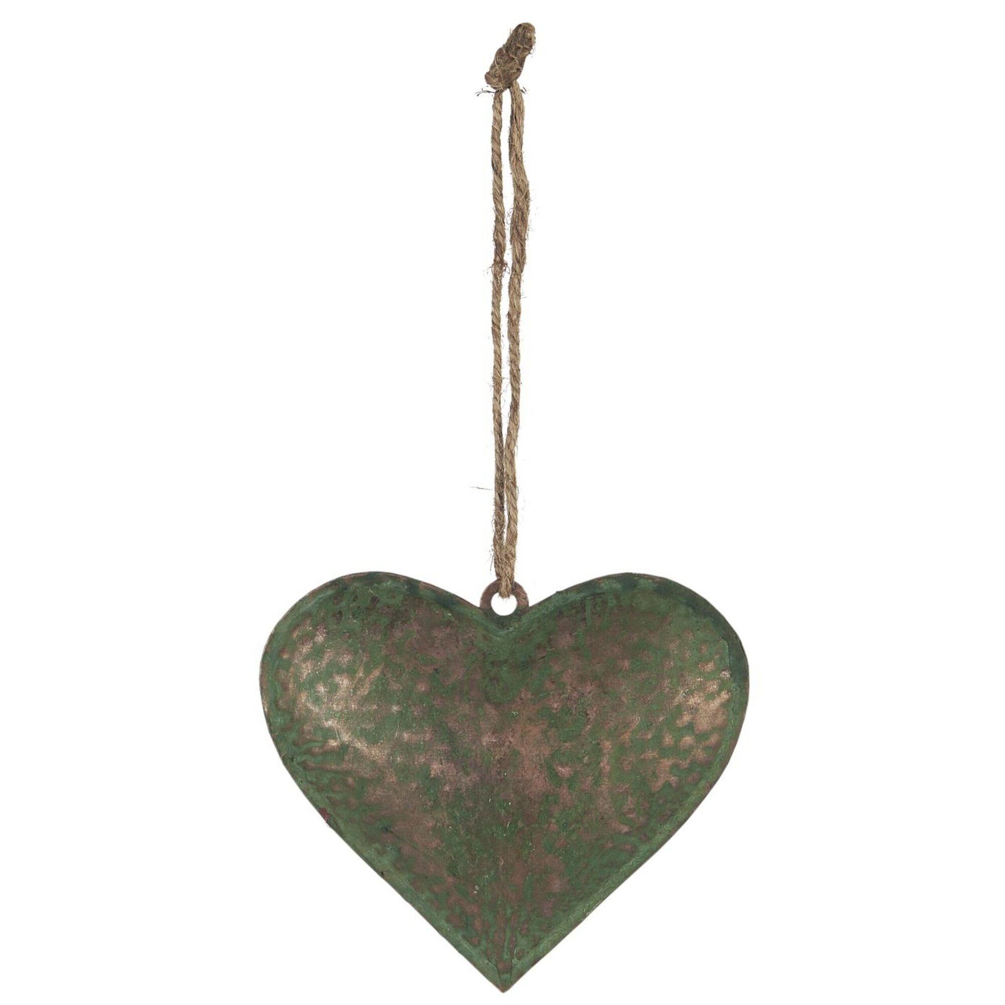 Herz zum Hängen mit Juteschnur, grün
