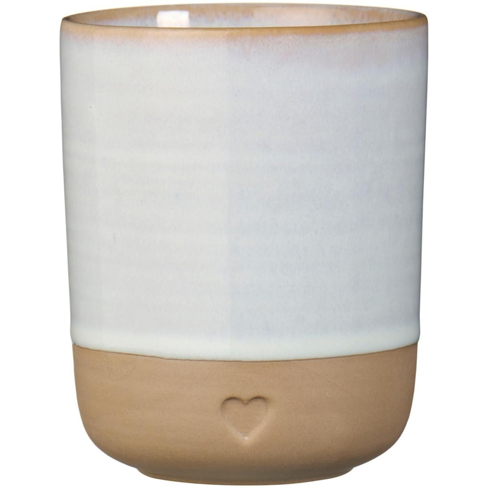 Keramik Becher ohne Henkel Heart, weiss 