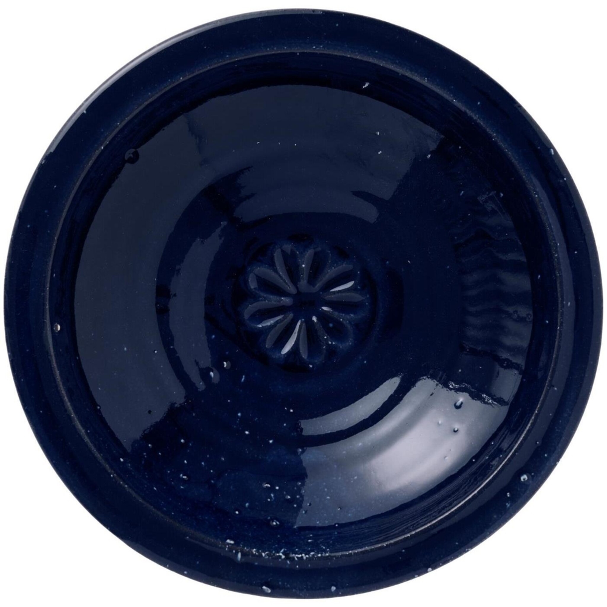 Keramik Deko Schale mit Blume rustikal Avignon, blau