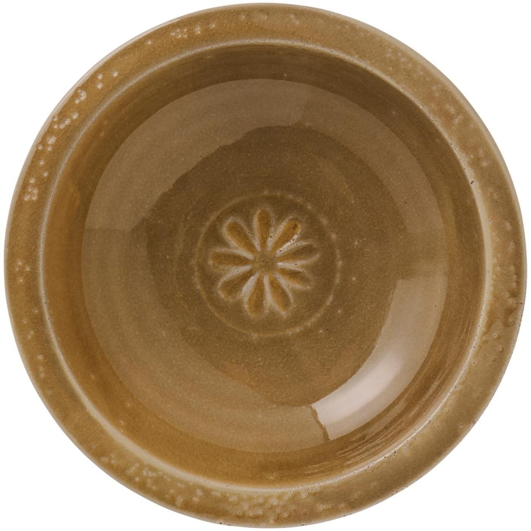 Keramik Deko Schale mit Blume rustikal Avignon, sand