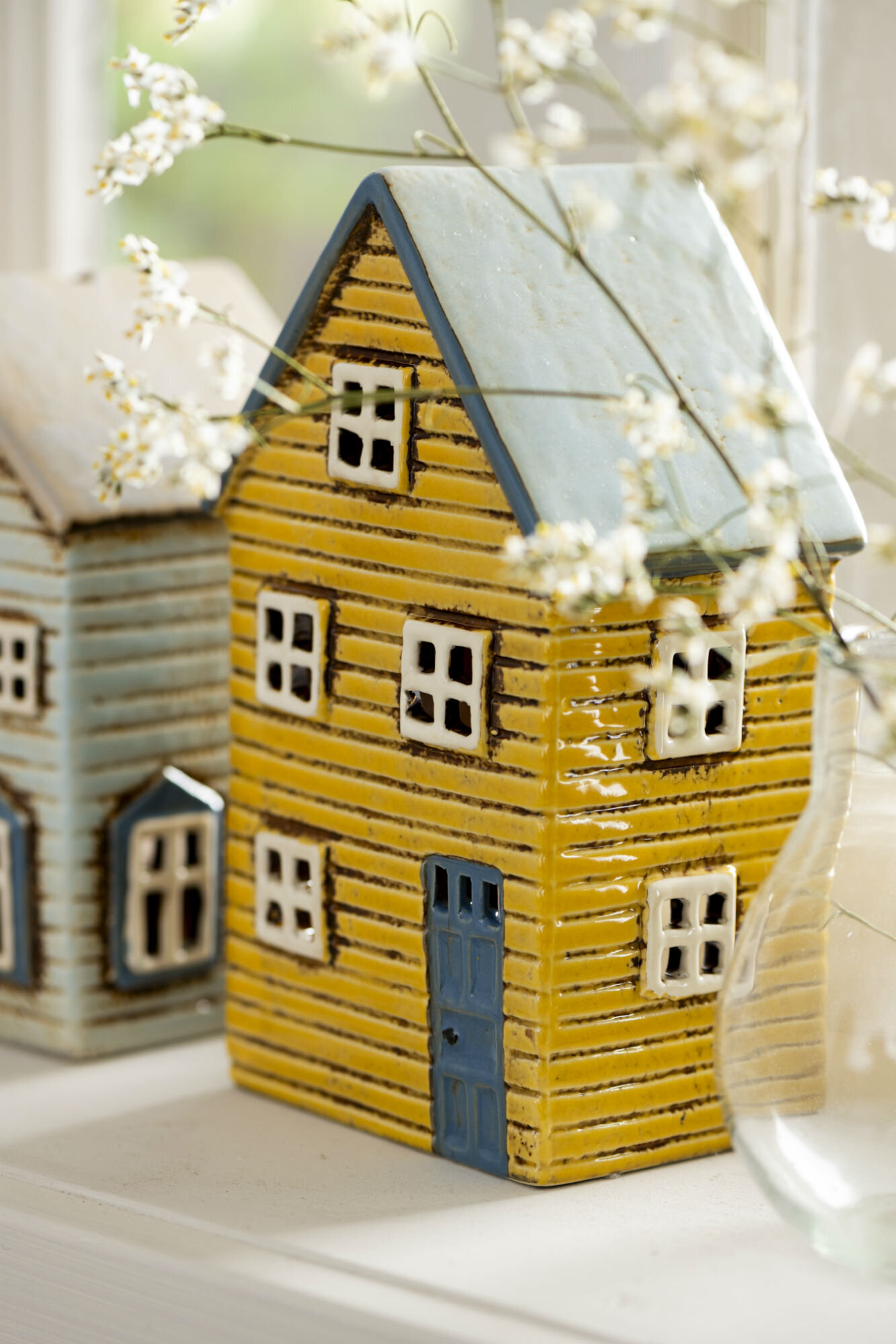 Keramik Haus für Teelicht Thorshavn gelb, gelb 