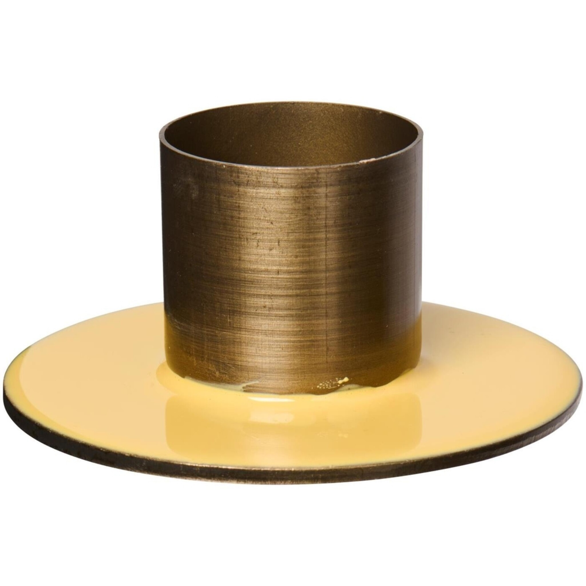 Kerzenhalter für 3,8 cm Stabkerze 2-farbig, hellgelb 