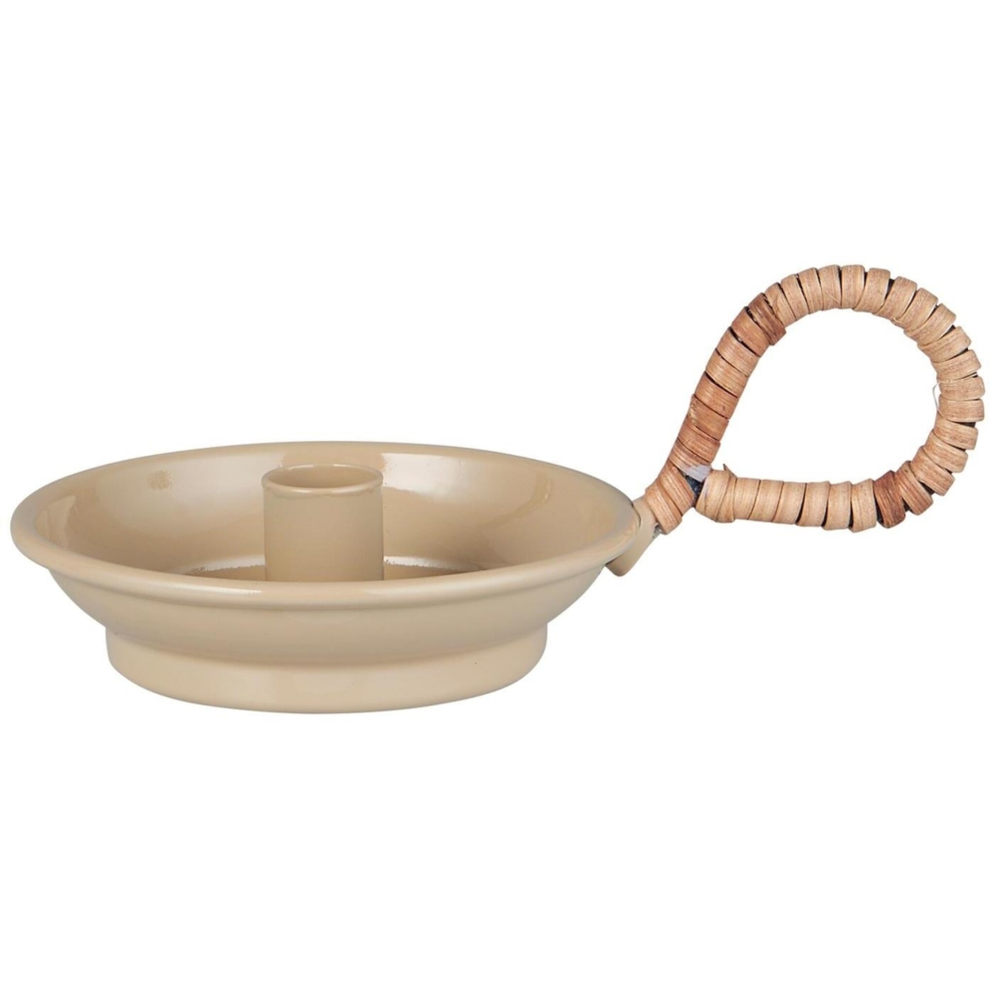 Kerzenhalter für dünne 1,3 cm Kerze mit Henkel, beige 