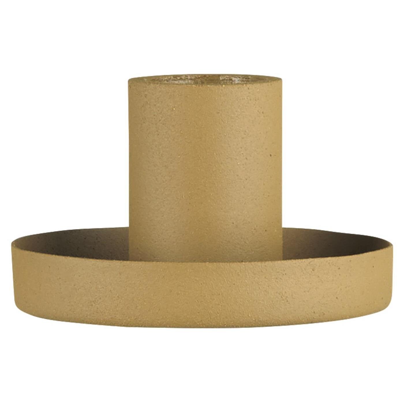 Kerzenhalter für Stabkerze Alu, senfgelb 