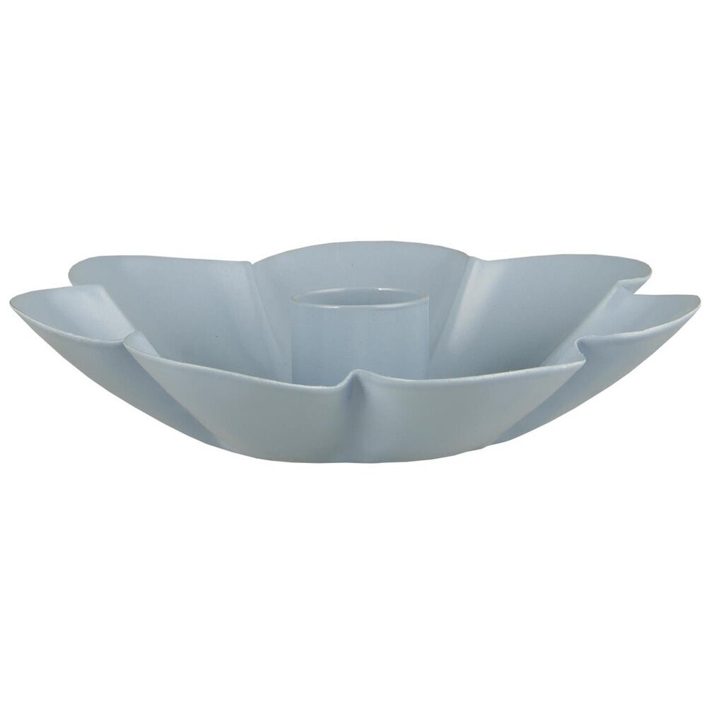 Kerzenhalter für Stabkerze Blume, hellblau 