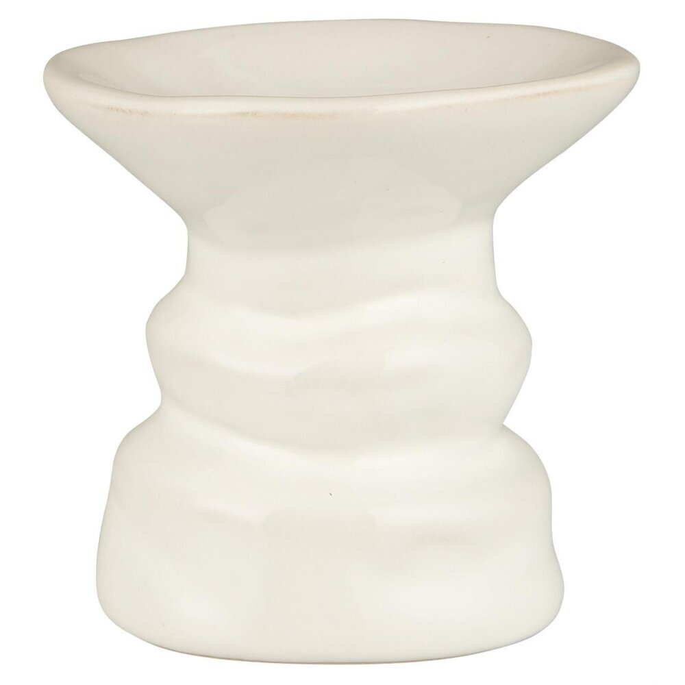 Kerzenhalter für Stabkerze breite Kante, weiss Höhe 10.5, Ø 11 cm