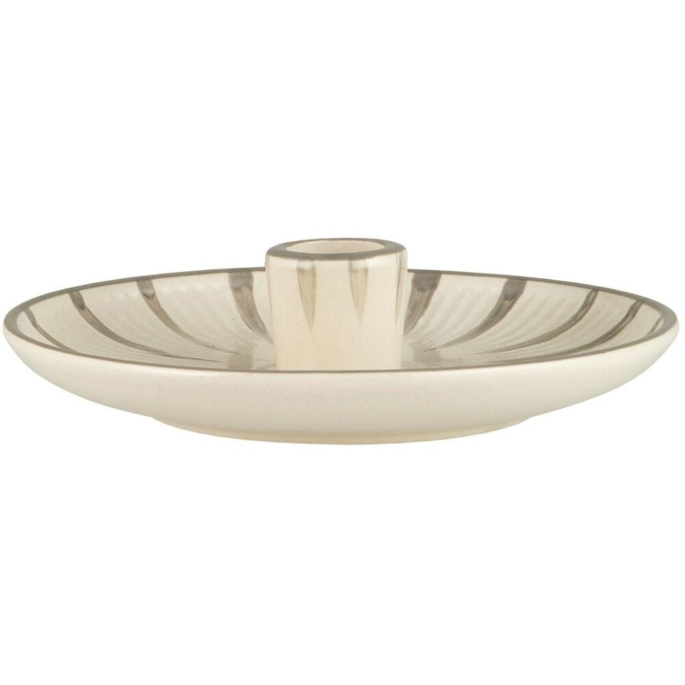 Kerzenhalter für Stabkerze handgemalt, grau 