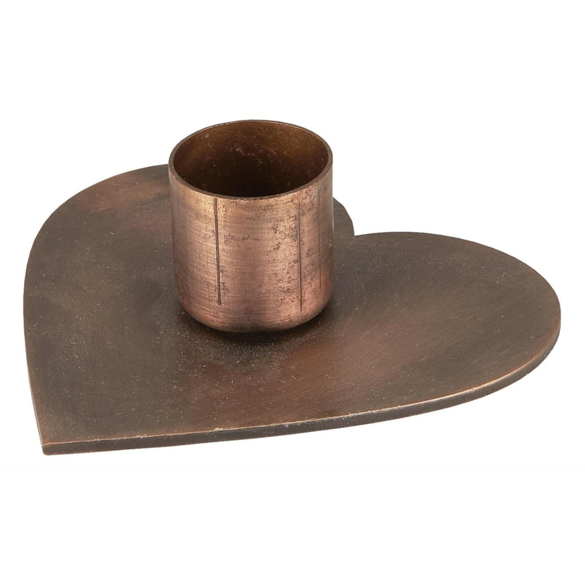 Kerzenhalter für Stabkerze Herz, gold 