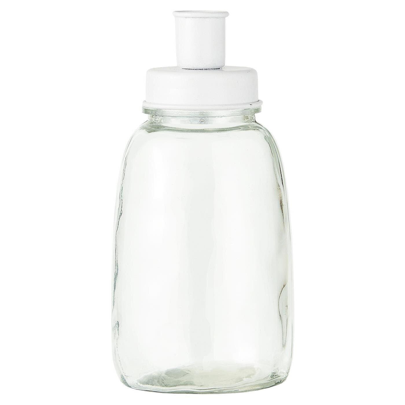 Kerzenhalter für Stabkerze Metalldeckel, weiss 