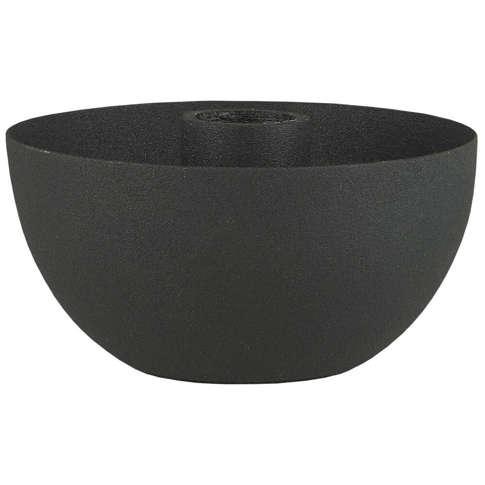 Kerzenhalter für Stabkerze schüsselförmig, schwarz 