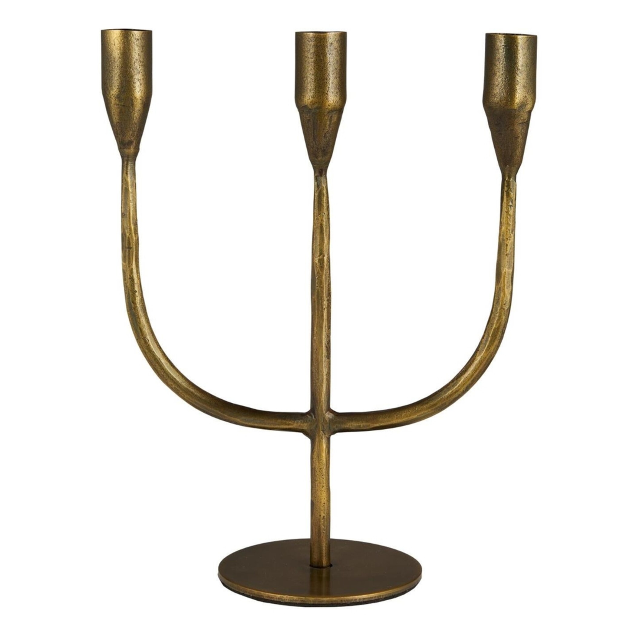 Kerzenhalter für Stabkerzen mehrarmig Melilla, gold 21 x 10 x 27.3 cm, 3-armig