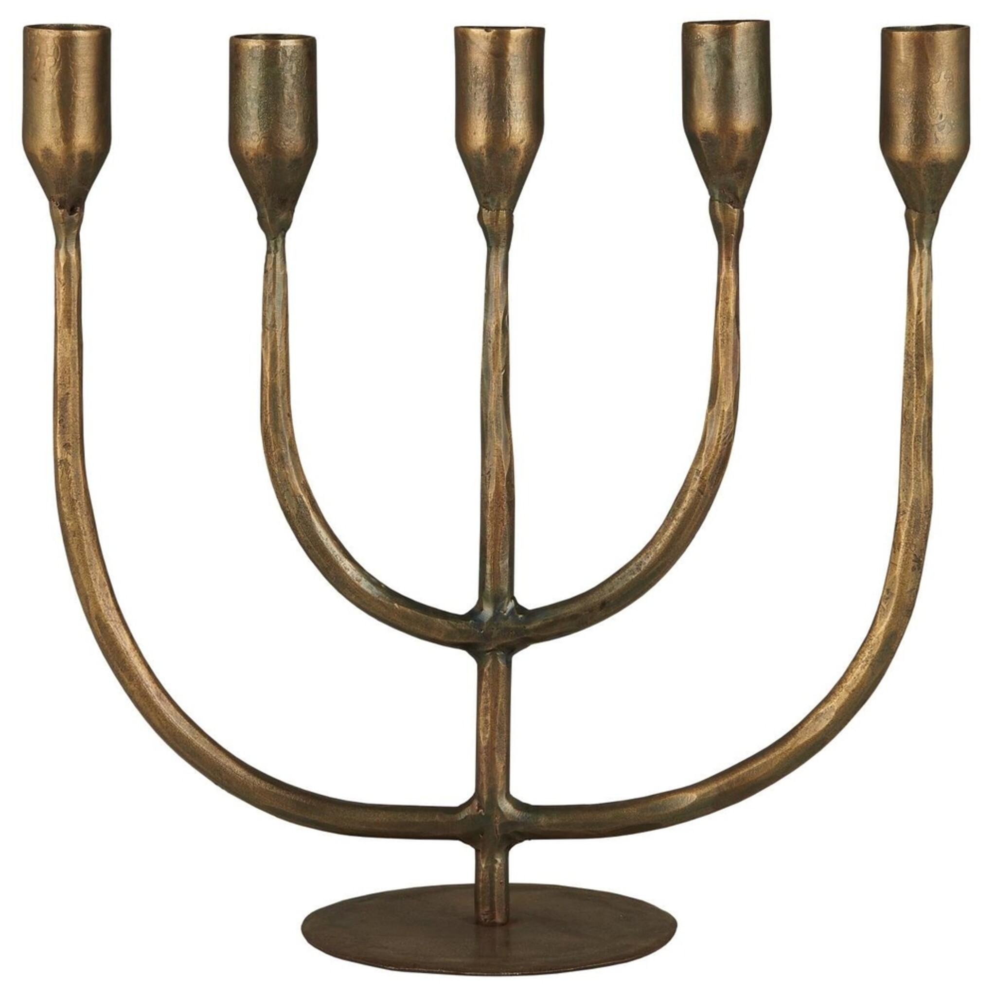 Kerzenhalter für Stabkerzen mehrarmig Melilla, gold 27 x 11 x 26 cm, 5-armig