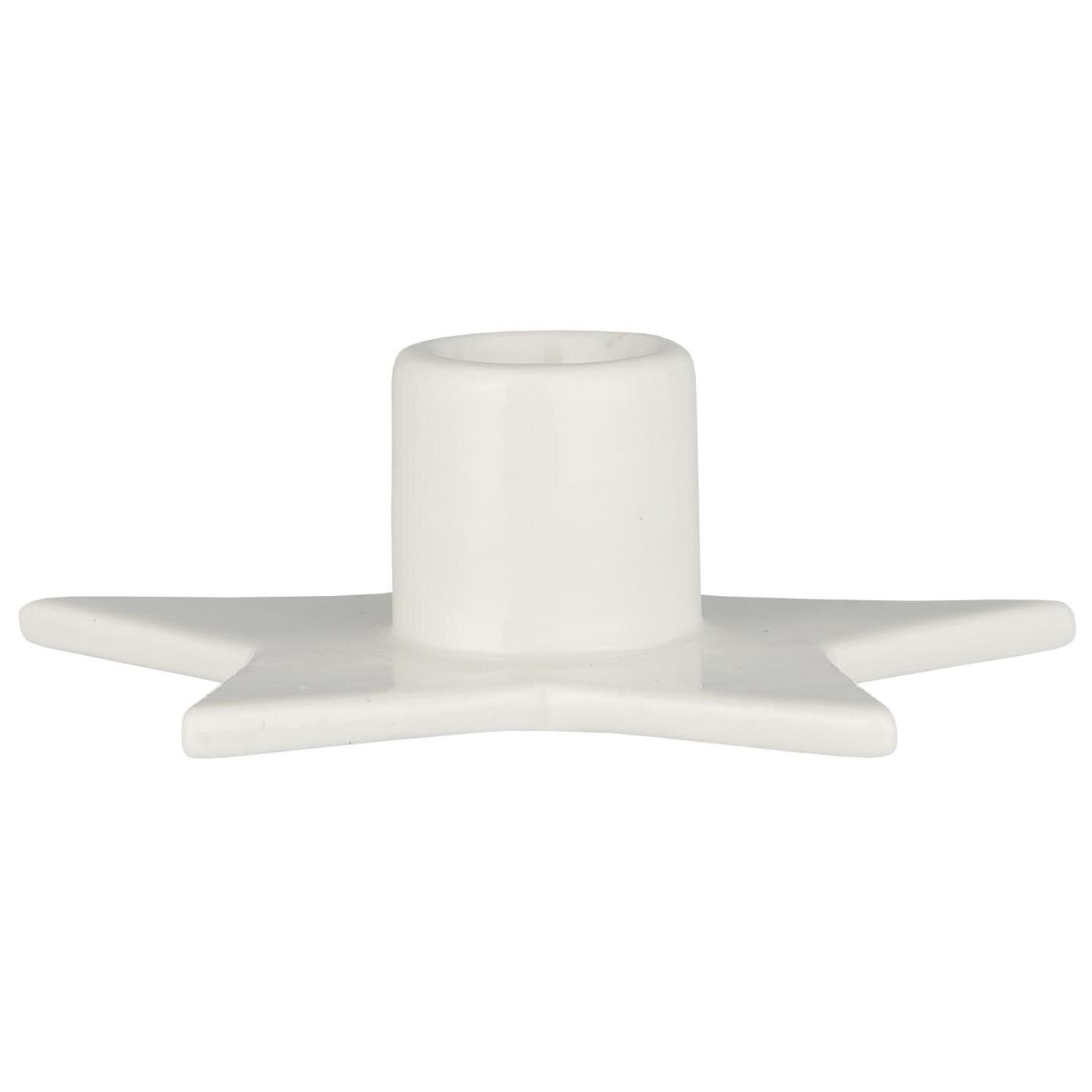 Kerzenhalter für Stabkerzen Stern, weiss 