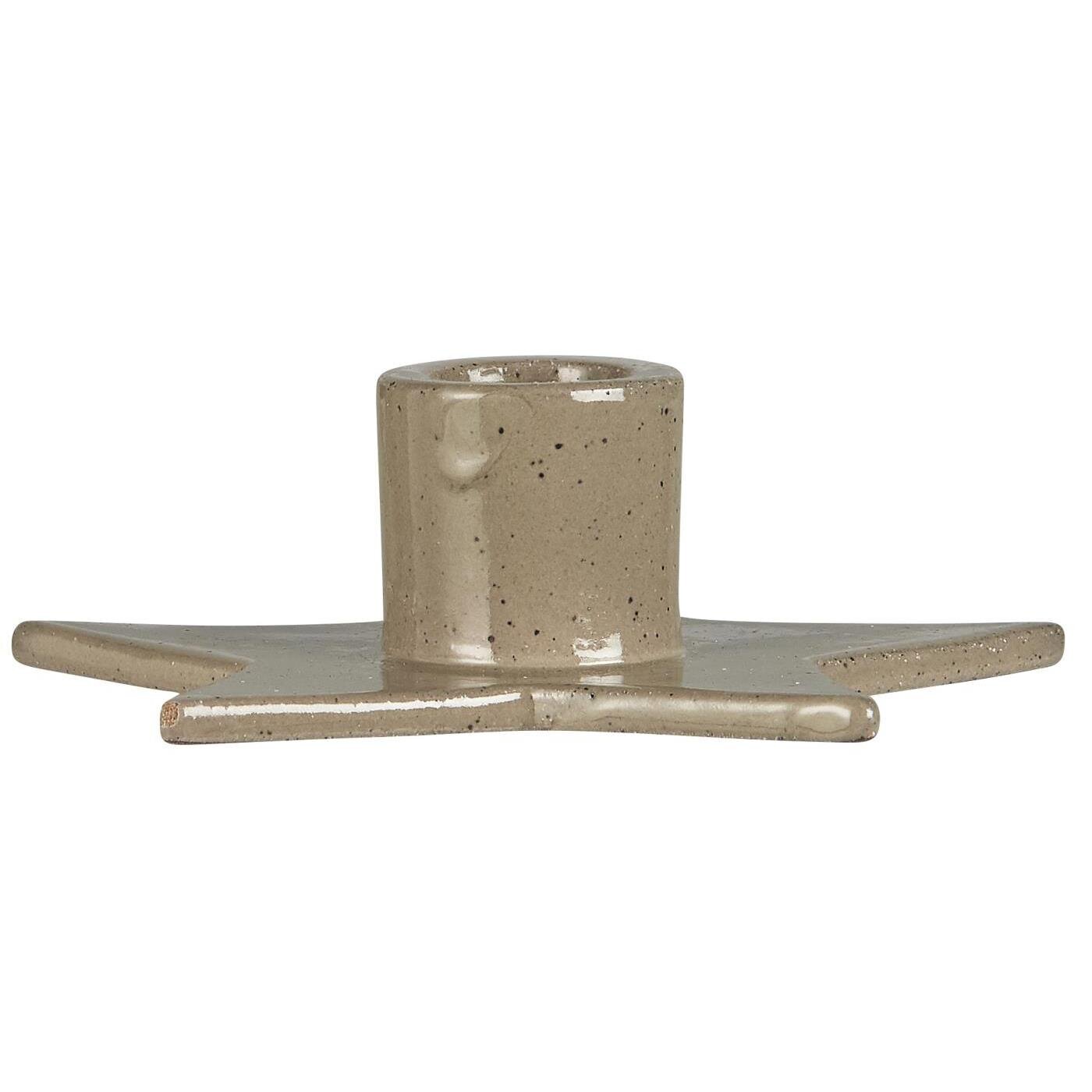 Kerzenhalter für Stabkerzen Stern, beige 