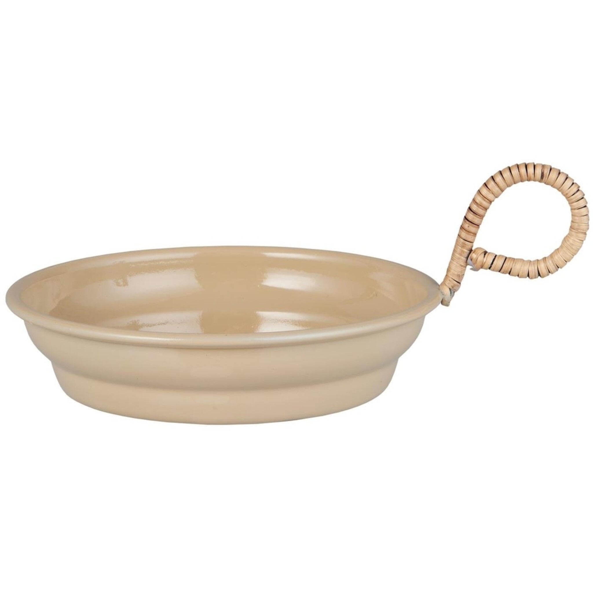 Kerzenhalter für Stumpenkerze mit Henkel, beige 