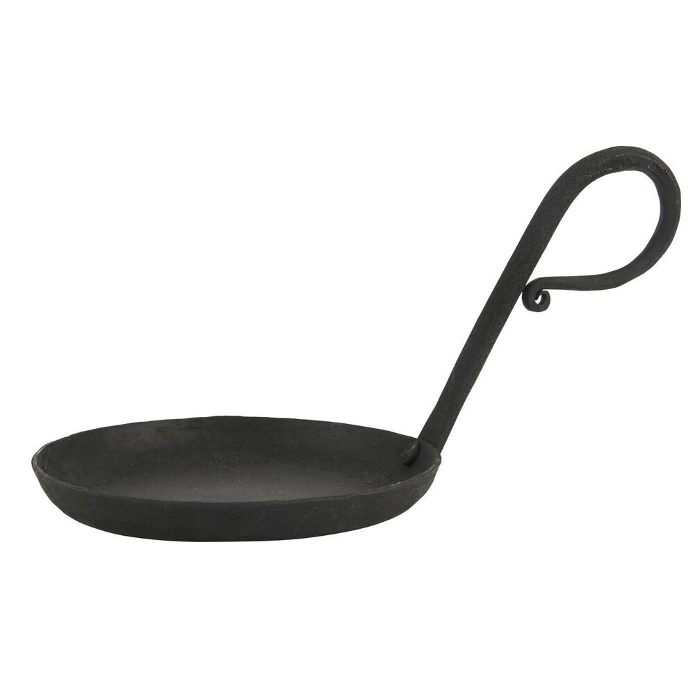 Kerzenhalter für Stumpenkerze mit langem Henkel, schwarz 