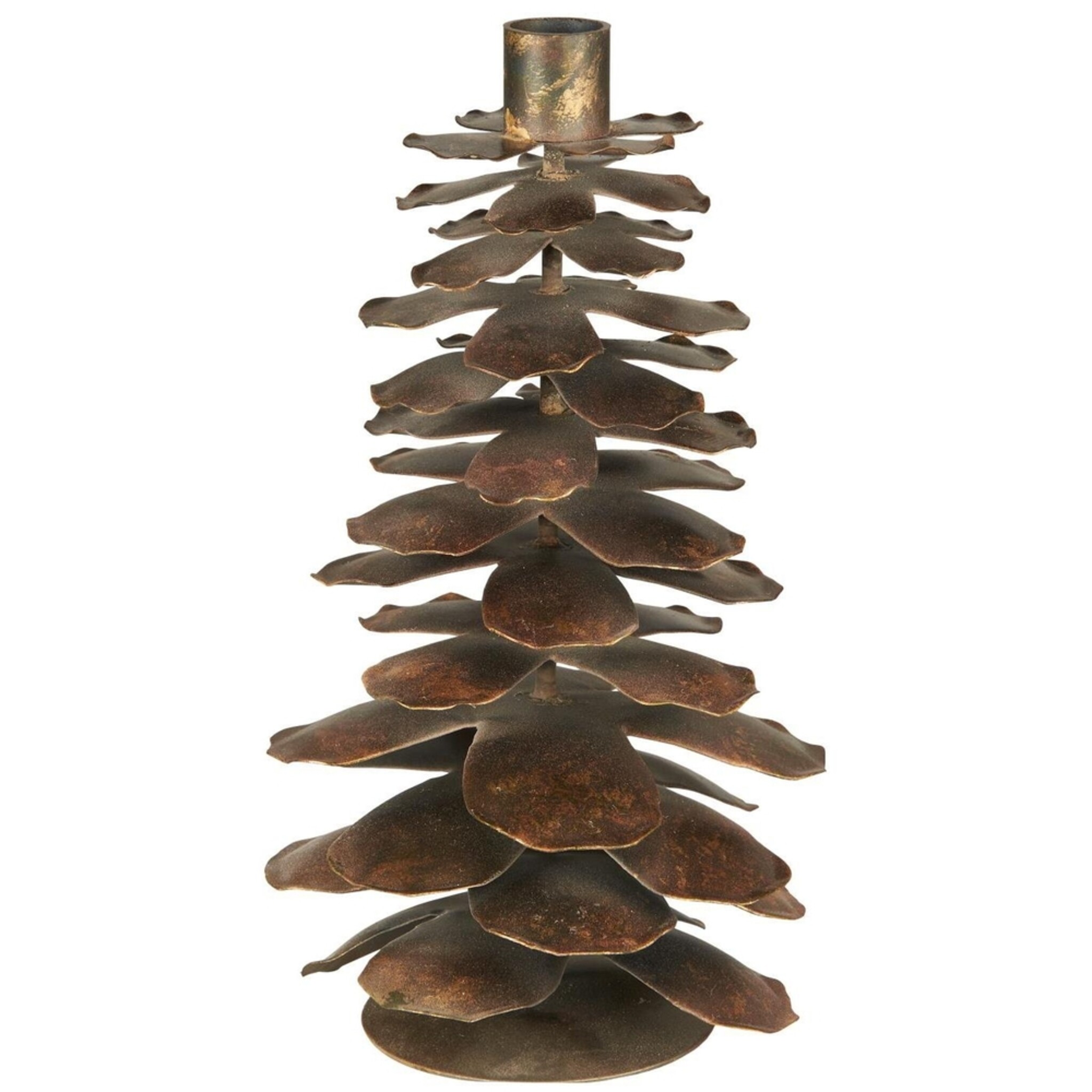 Kerzenhalter in Zapfenform, braun Höhe 26, Ø 14 cm