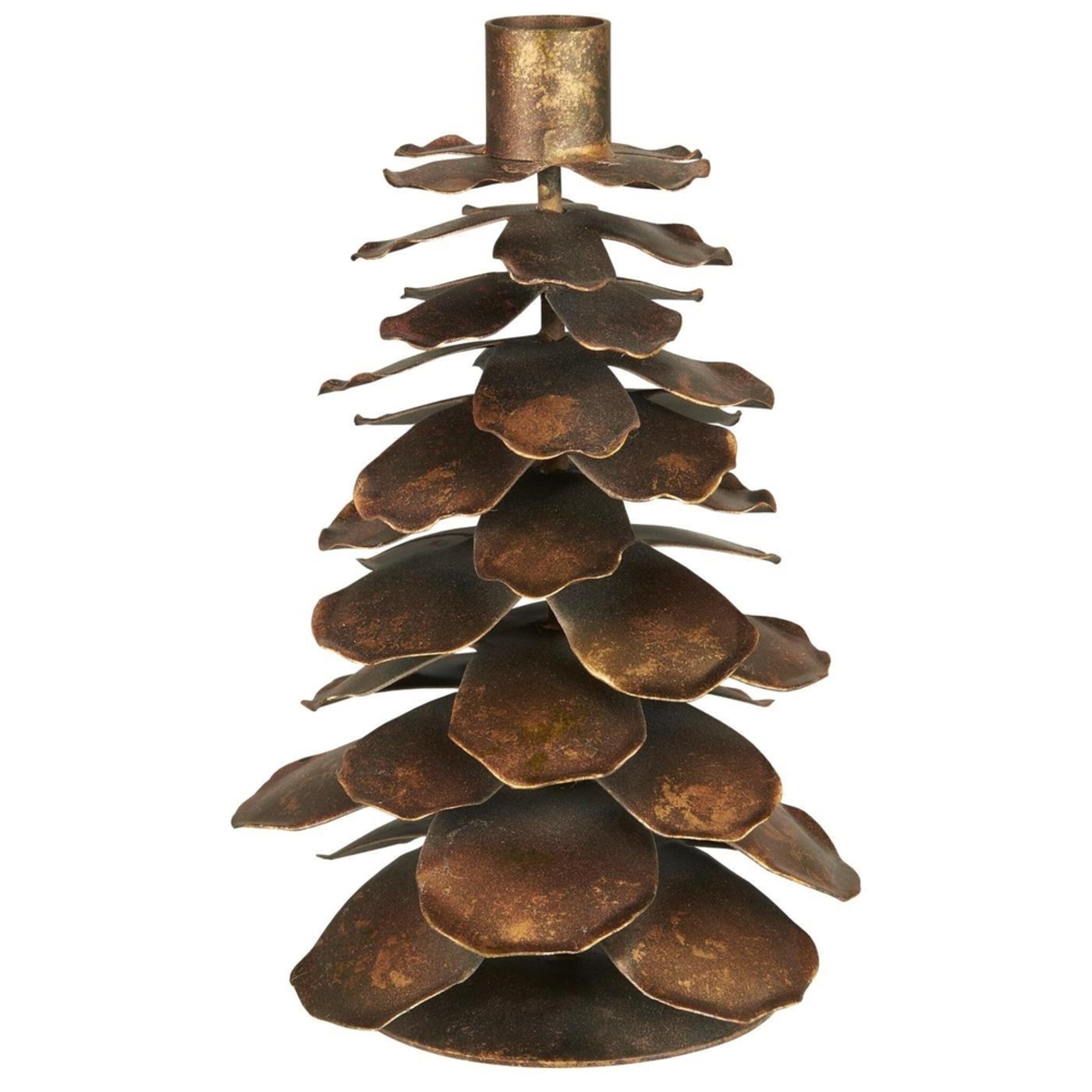 Kerzenhalter in Zapfenform, braun Höhe 21, Ø 13.3 cm