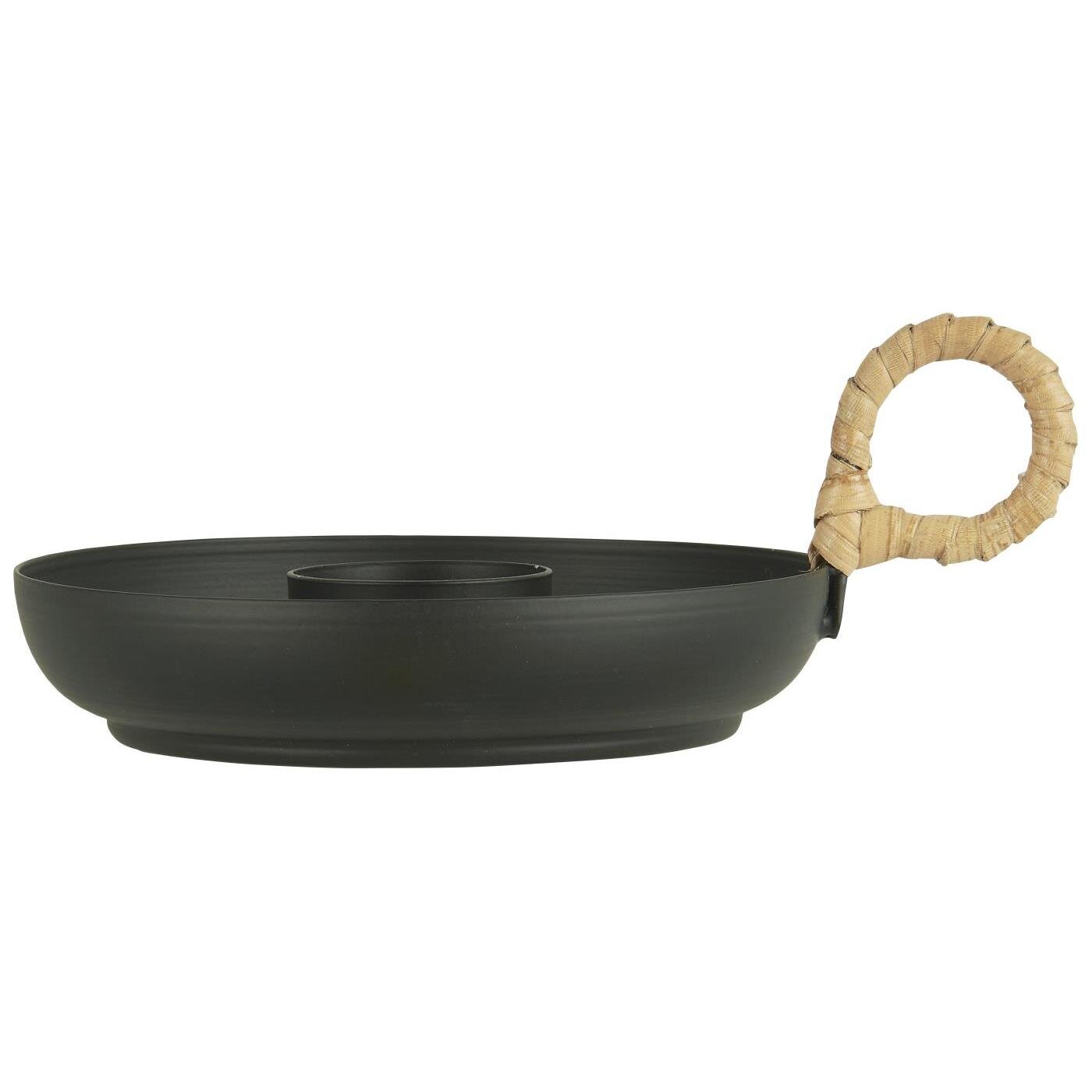 Kerzenhalter mit Henkel aus Bambusgeflecht,  Für Kerze Ø:3,8 cm