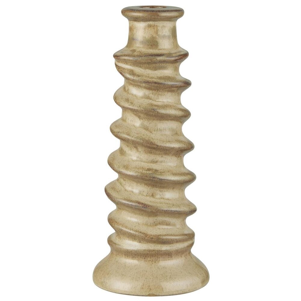 Kerzenhalter Milan mit schrägen Ringen, hellbraun 