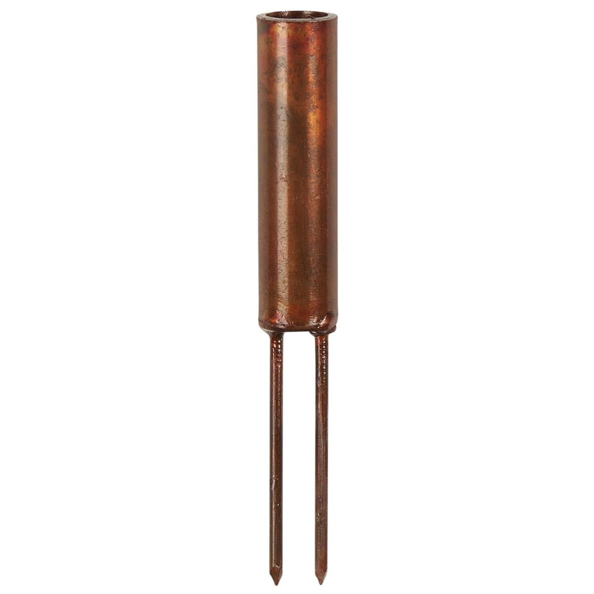 Kerzenhalter mit Spieß für dünne 1,3 cm Kerzen, rostbraun