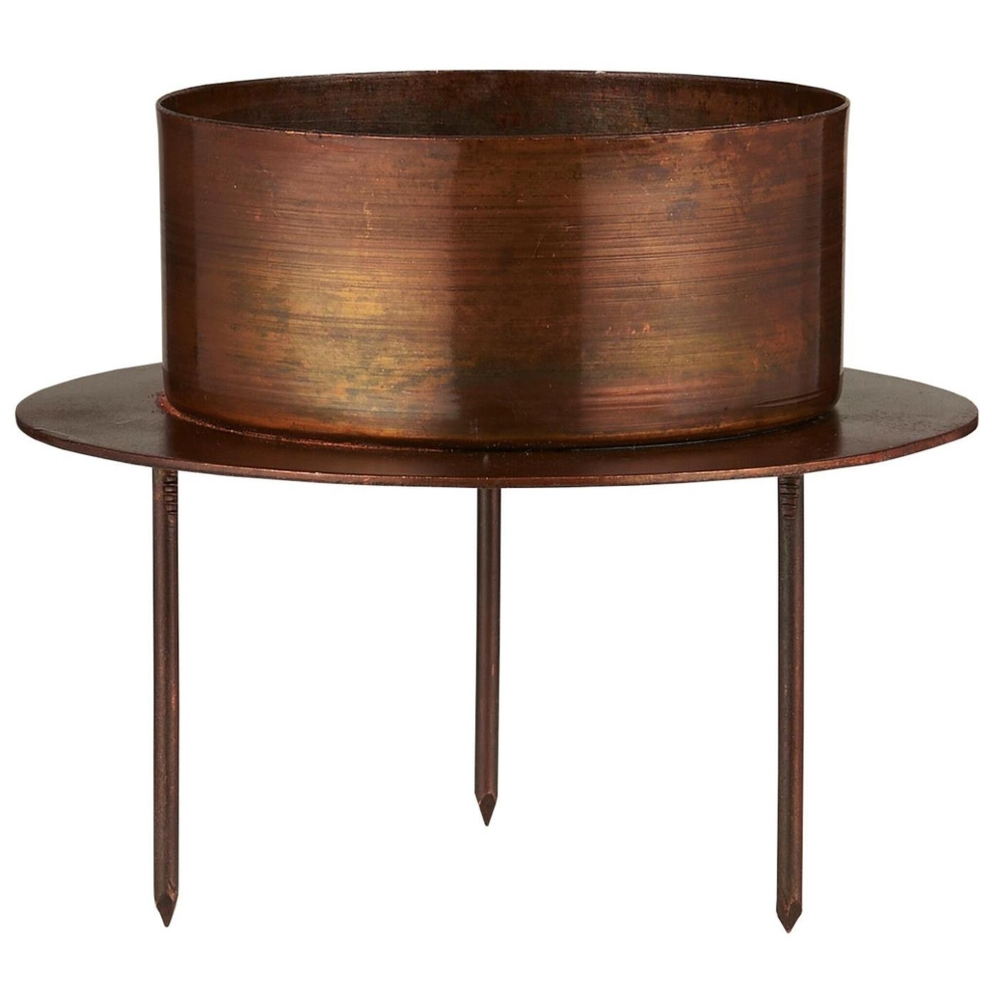 Kerzenhalter Spieß für Stumpenkerzen, rostbraun 